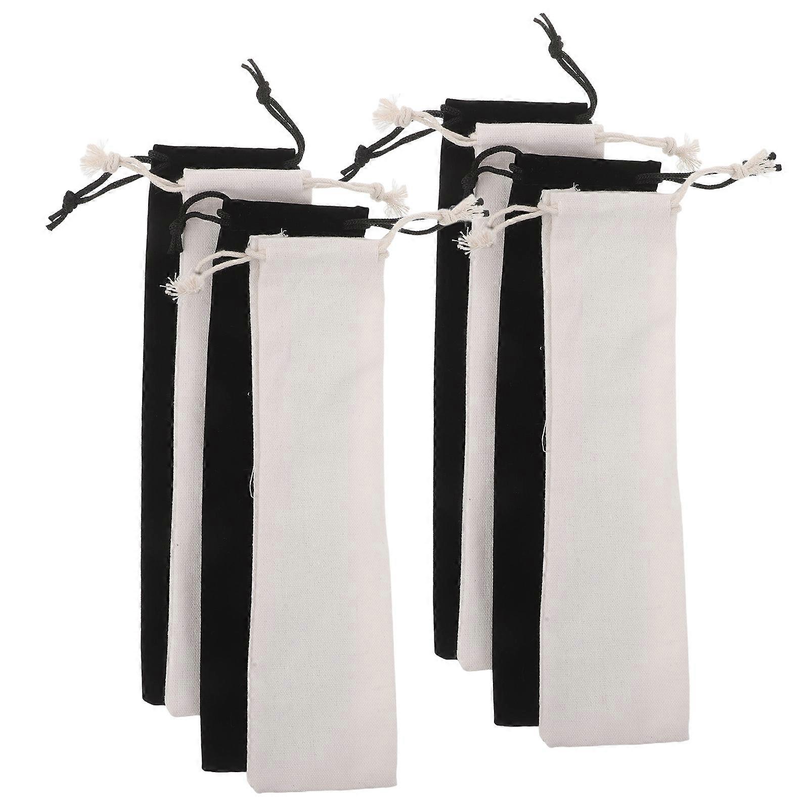 Fabric Straw Carrying Case for Travel Use with Drawstring Closure 40Pcs