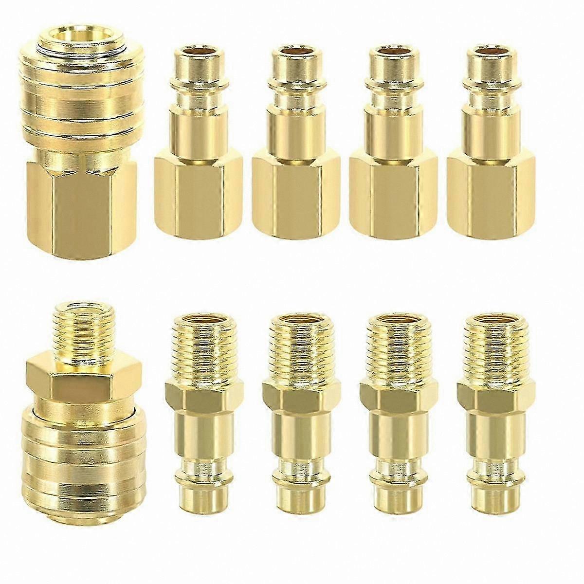 10 Pieces of 1/4 Inch BSP Quick Connect Couplings for Compressed Air Hoses and Fittings