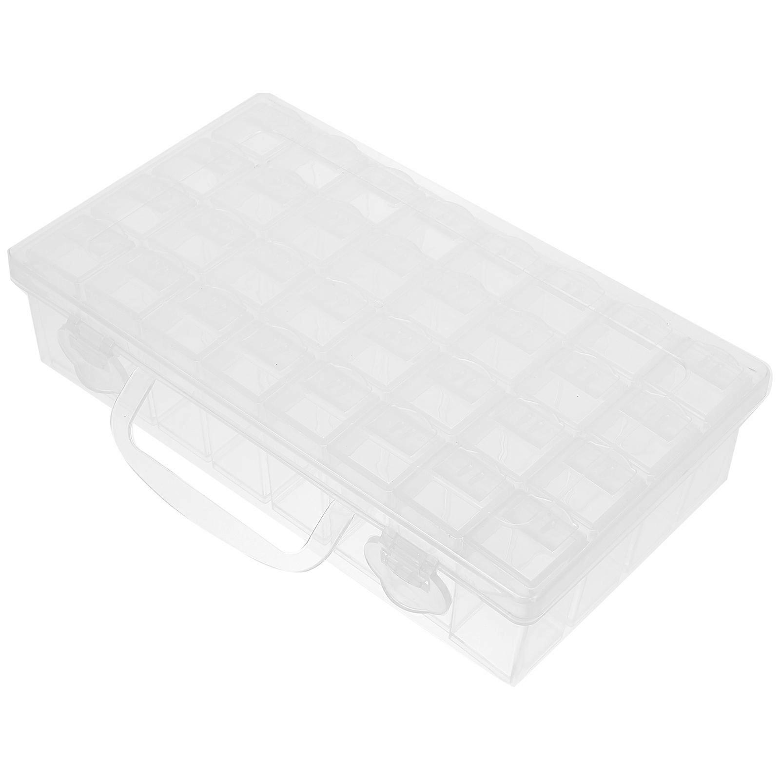 Transparent Compartment Organizer Box with Divider for Bead Storage 4Pcs