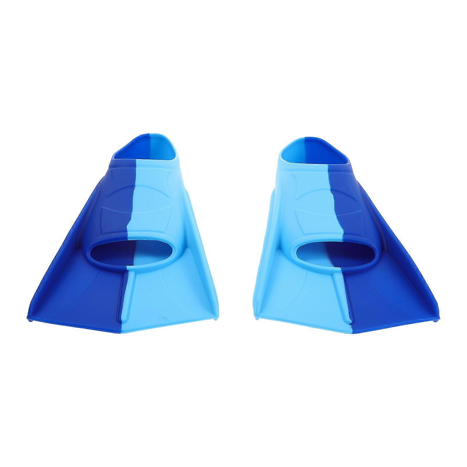 Silicone Kids Fins For Pool Swimming Enhanced Propulsion 1Pair Blue
