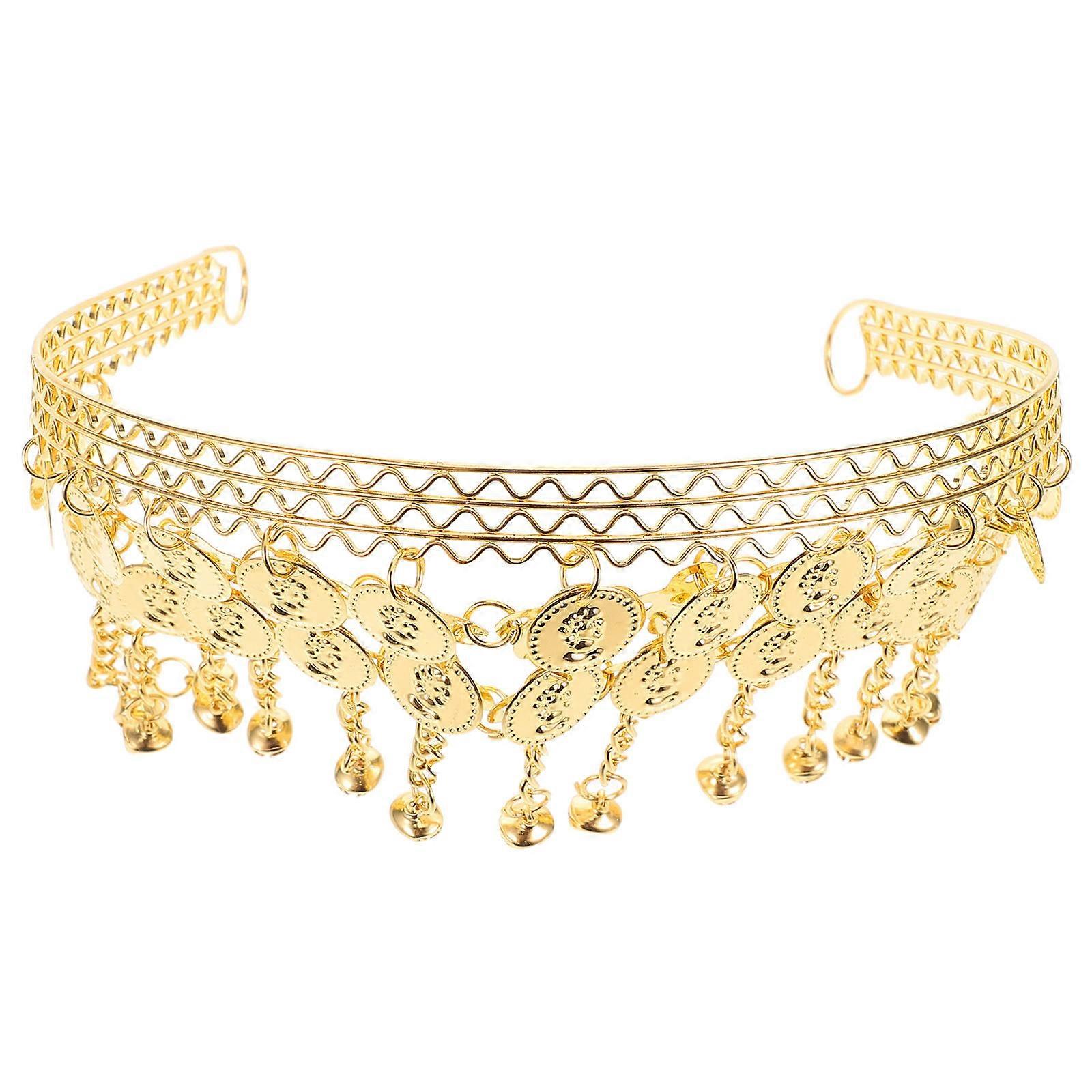 Belly Dancing Head Chain Ornament with Bells for Dance 2Pcs