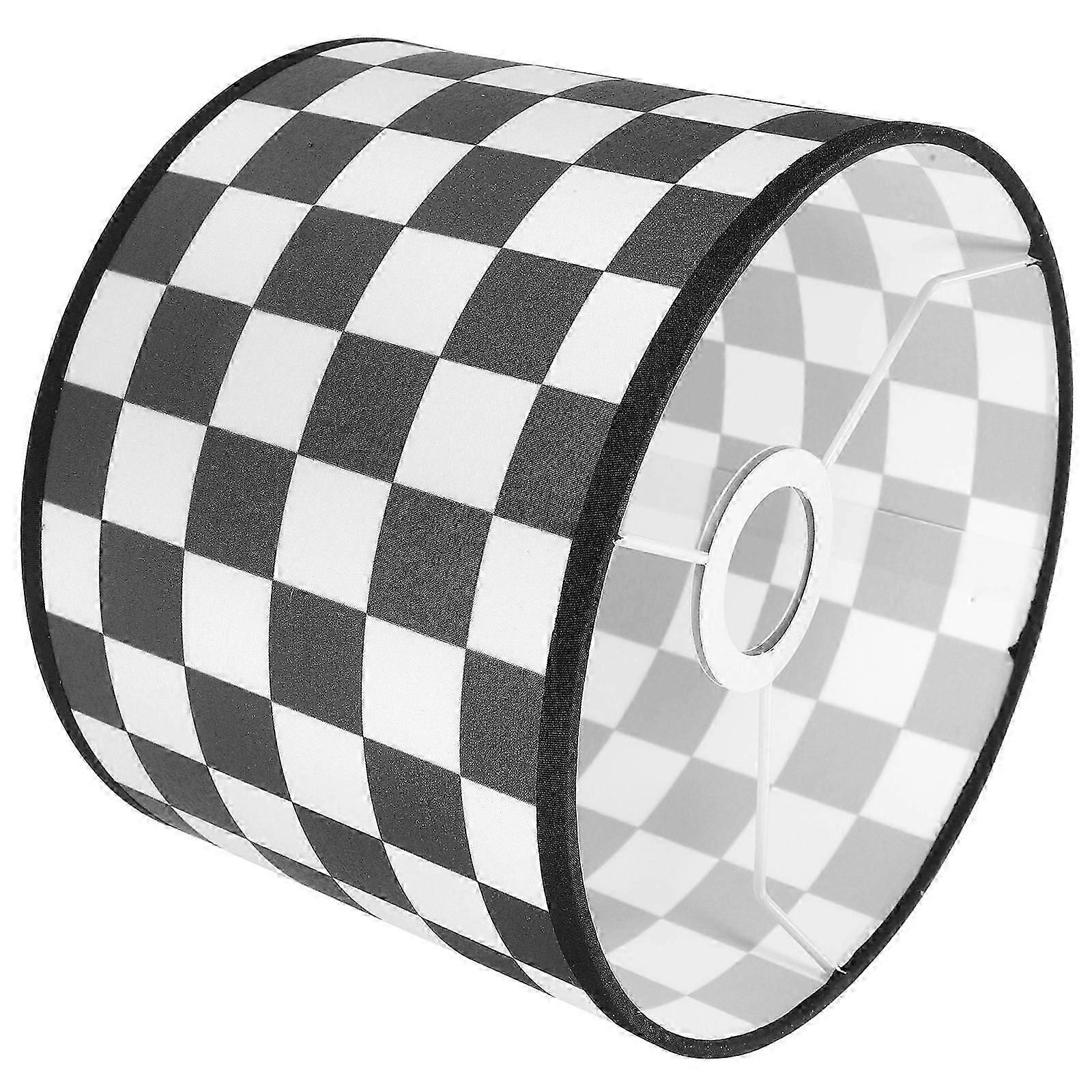 Checkered Flag Lampshade Replacement Plaid Pattern Lampshade For Table Lamp Black and White 22cm Diameter x 17cm Height Decoration 1Pack