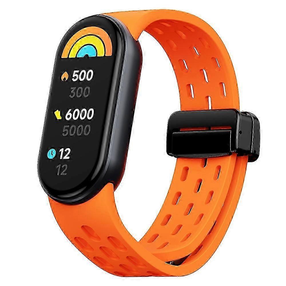 Magnetic Folding Buckle Silicone Watch Band For Xiaomi Smart Band 9