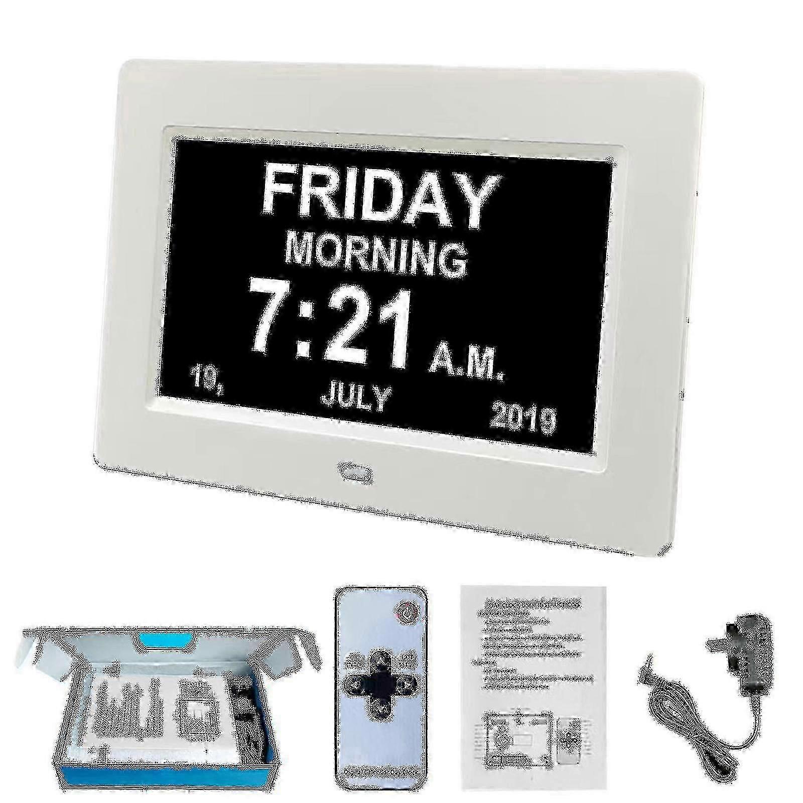 Digital Dementia Clock Calendar Clock Day Date Clock Large Display Large Clear Unabbreviated Time And Date