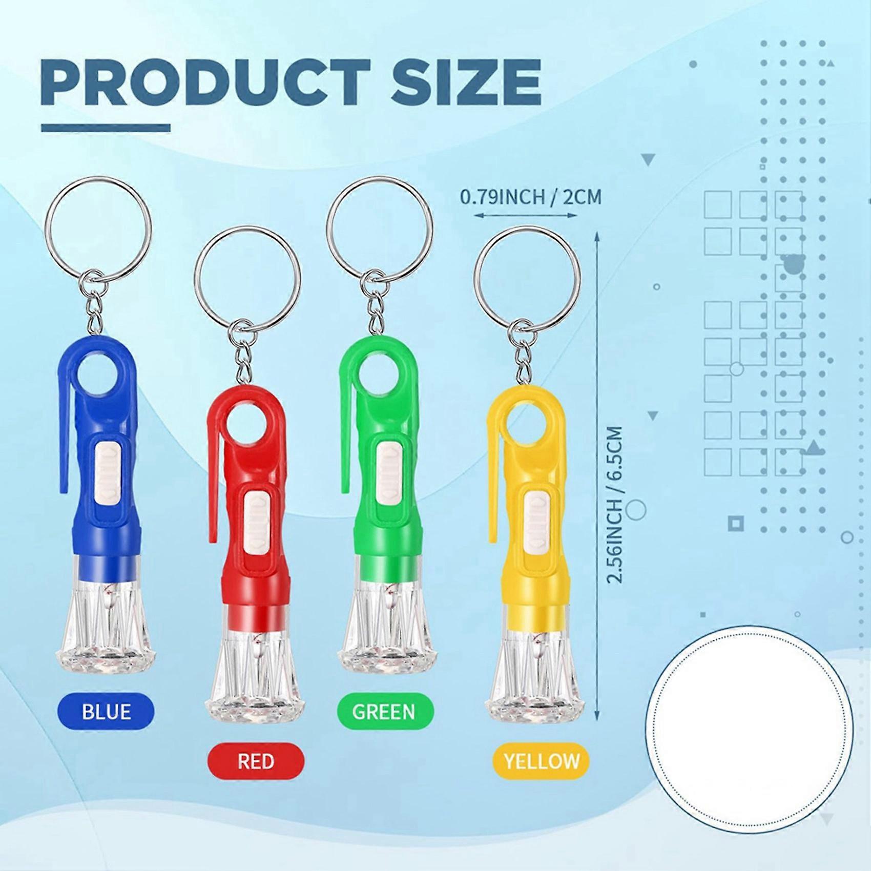 100Pcs Flashlight Keychain Bulk for Kid Assorted Colors Torch Keyring