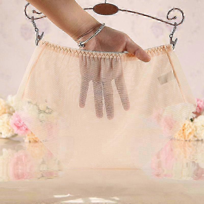 25-26 Women's Sheer Mesh Briefs Panties Transparent Ice Silk See Through No Trace Knickers Breathable