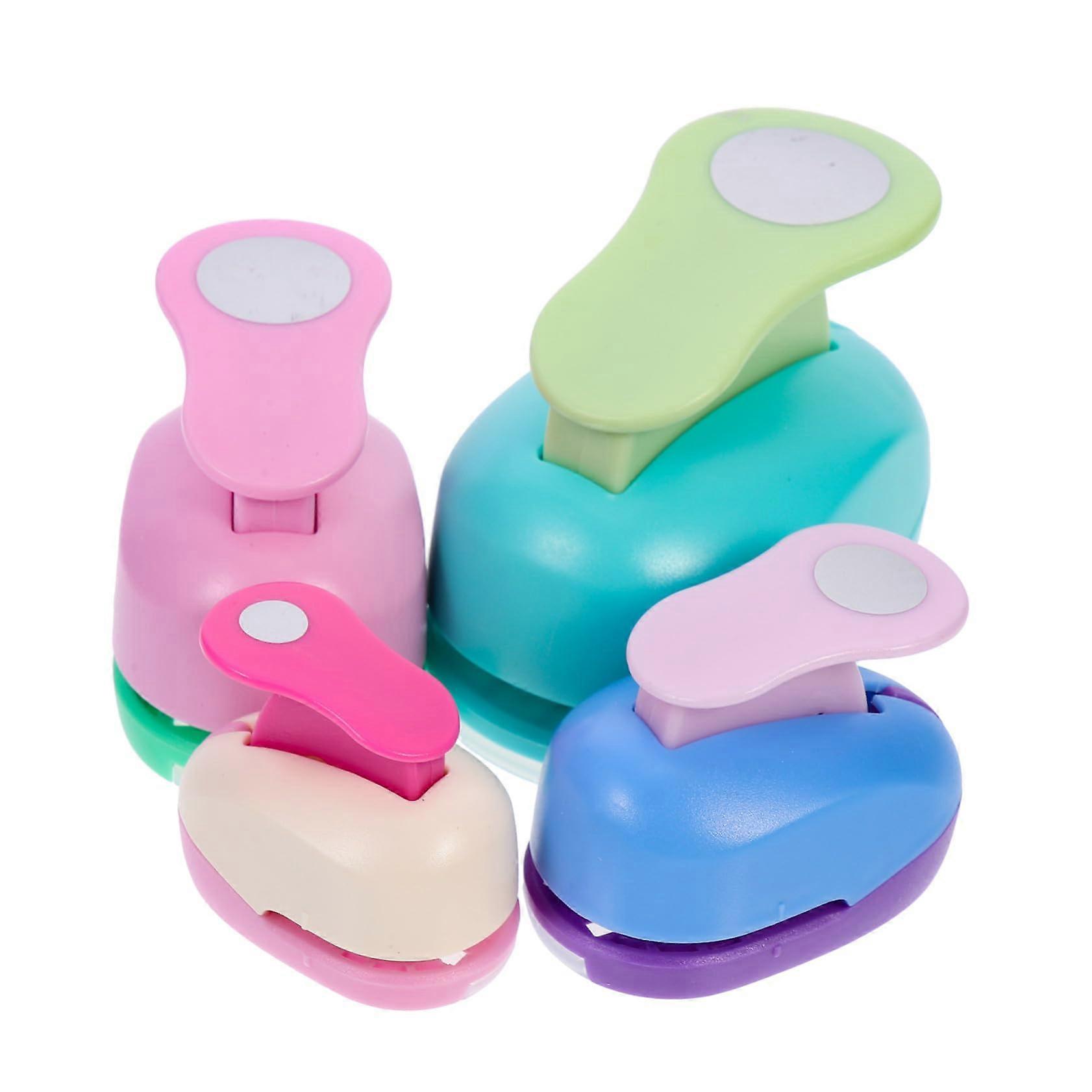 4Pcs DIY Paper Punch Craft Embossing Tools Round Shape Paper Punches For Scrapbooking And Card Making Random Color