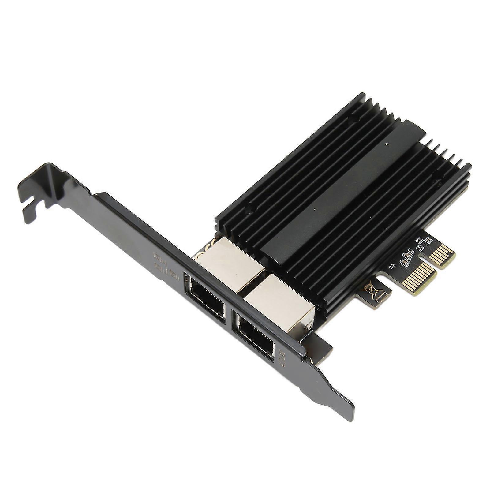 Scheda di rete PCIe 2.5Gbps Dual Port Pin placcato in oro in lega di alluminio Gigabit Ethernet Card per server Desktop Gaming 