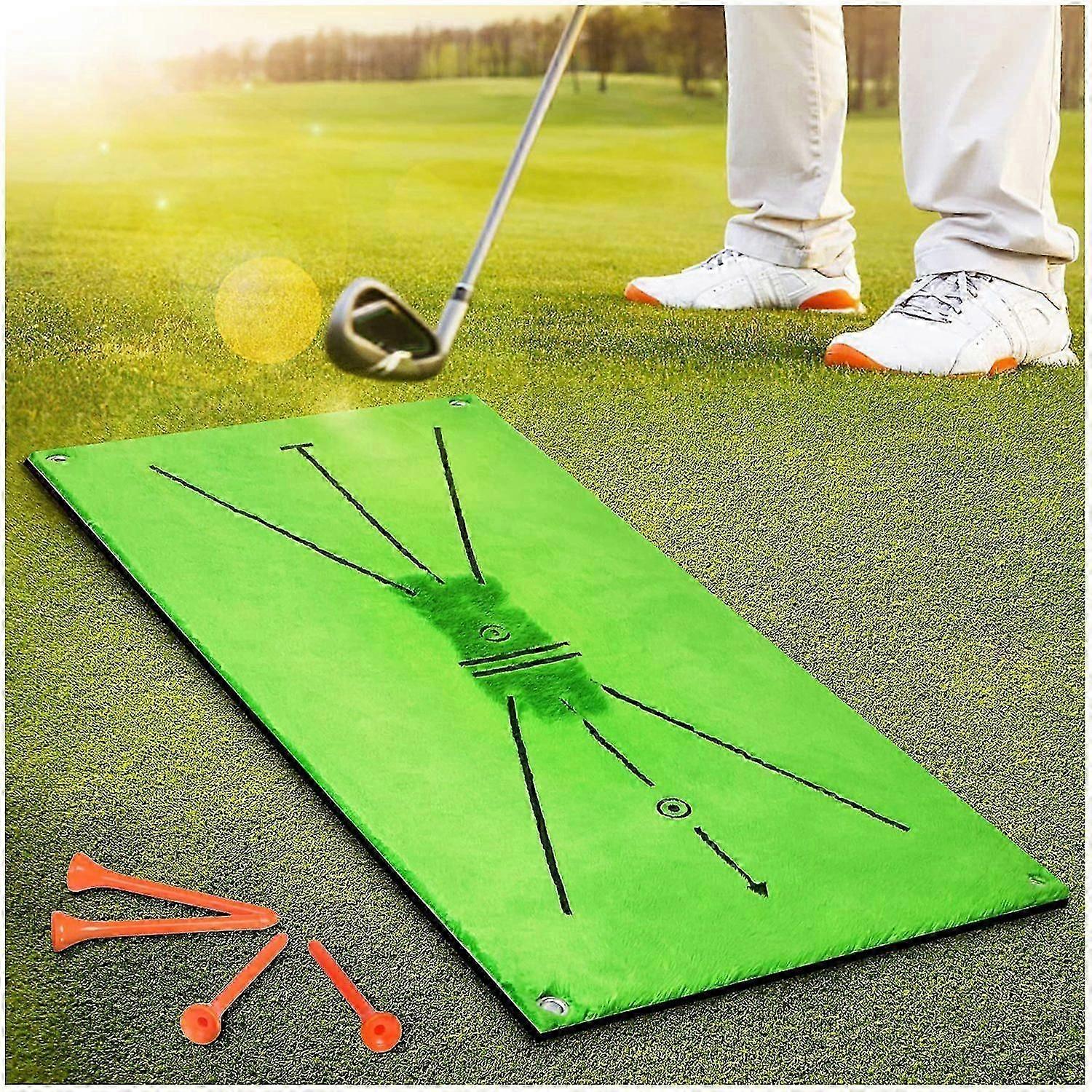 Golf Training Mat with Swing Detection & Shock Absorbent Base - Practice Hitting Mat for Turf Golf & Grass Mat
