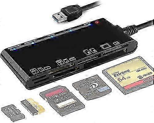 Compact 7-in-1 Card Reader USB 3.0 for SD and Various Memory Cards