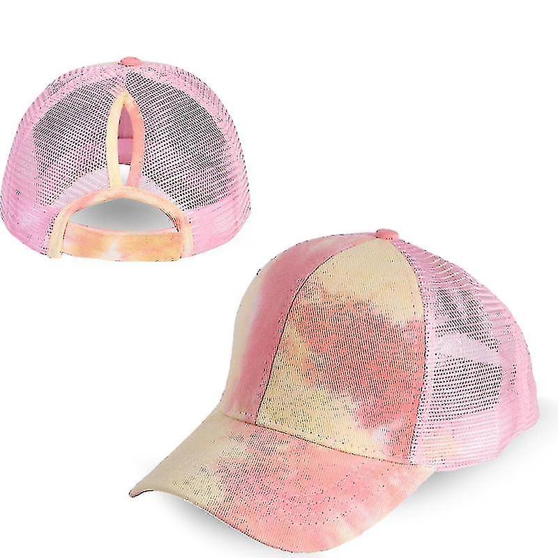 Hats Tie-dye Ponytail Baseball Cap Pink
