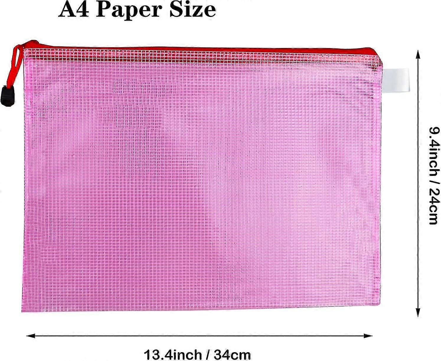 5pcs Plastic Wallets A4 File Folder Document Zipper Bags A4 Zip Bag