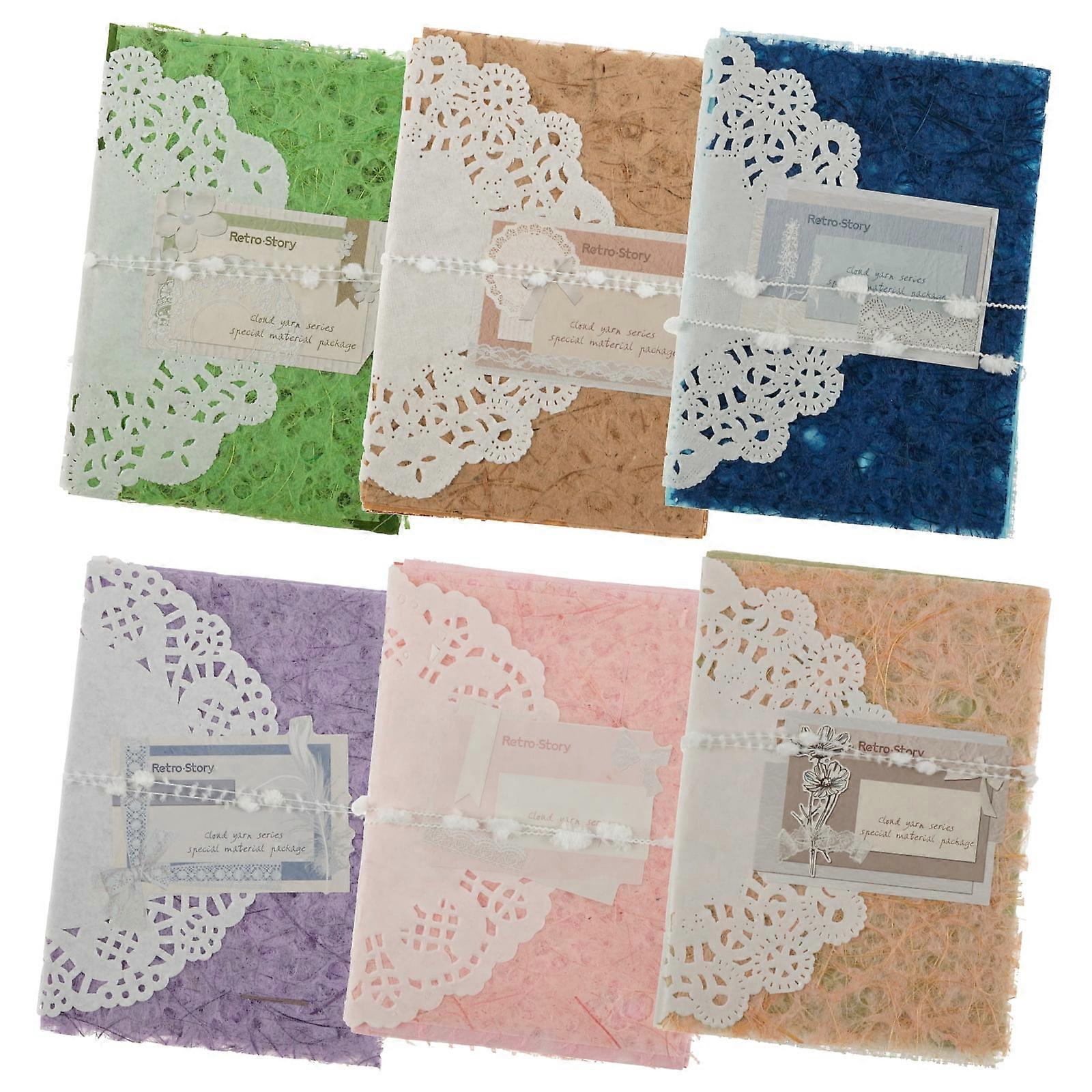 Wekvgz Vintage Scrapbook Paper Pretty Mixed Special Paper Exquisite Scrapbook Paper and Mesh Fabric Assorted Set for Journal Supplies