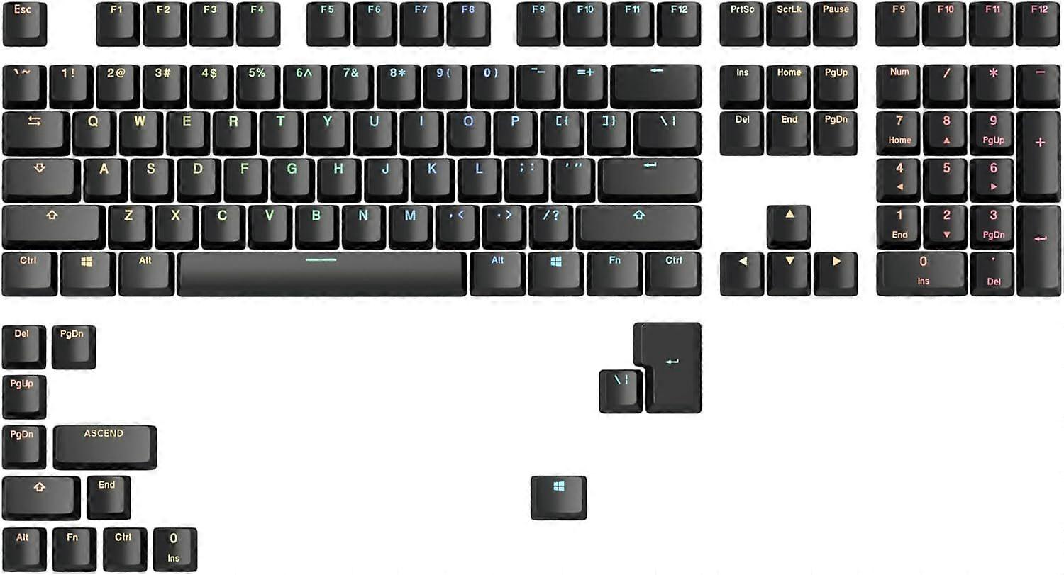Doubleshot 123-Keycap Set (ANSI) - Premium OEM Profile in Classic Black - Ideal