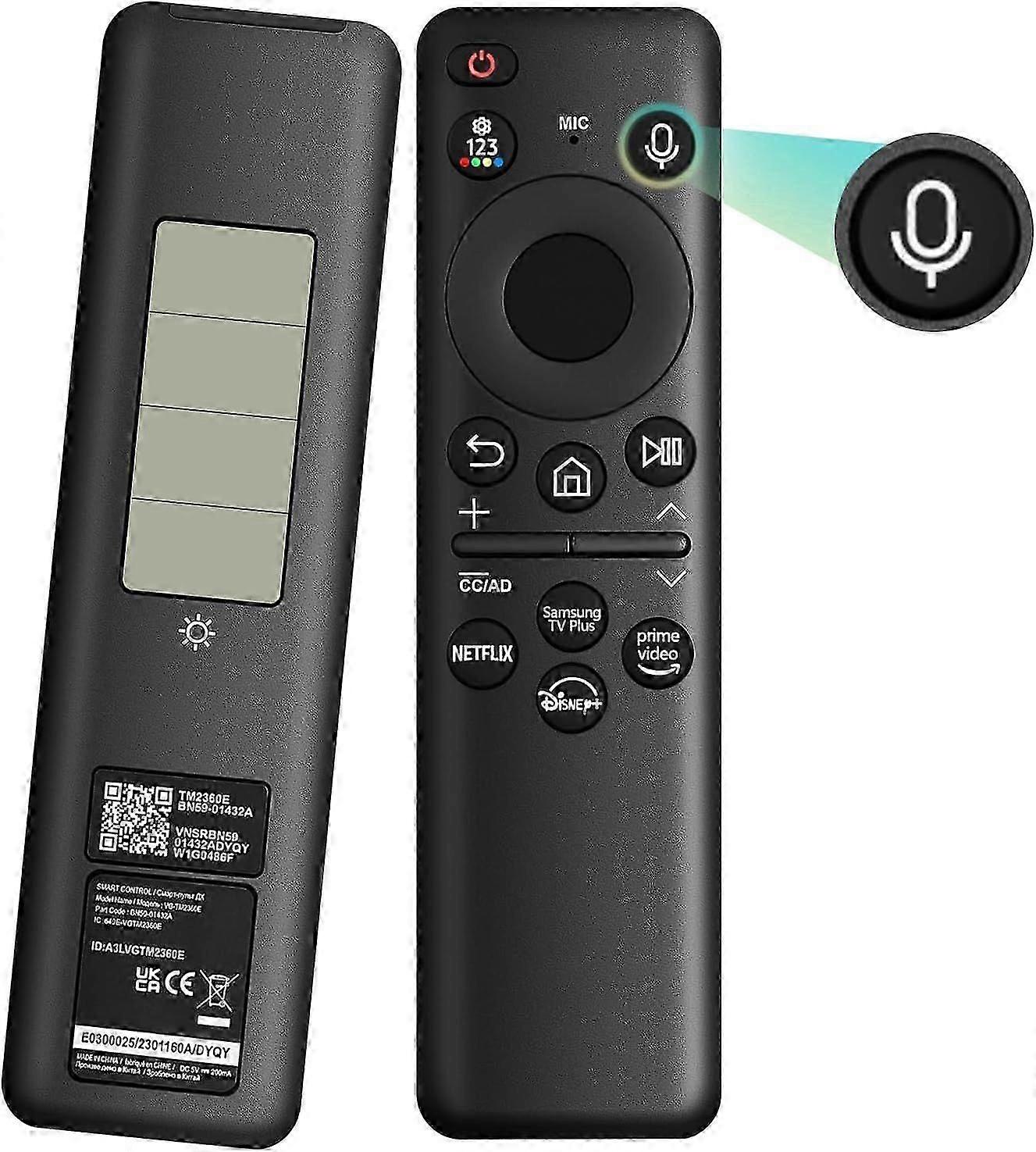 2025 Newest Model BN59-01432A Solar Voice Remote Control for Samsung TV Remote