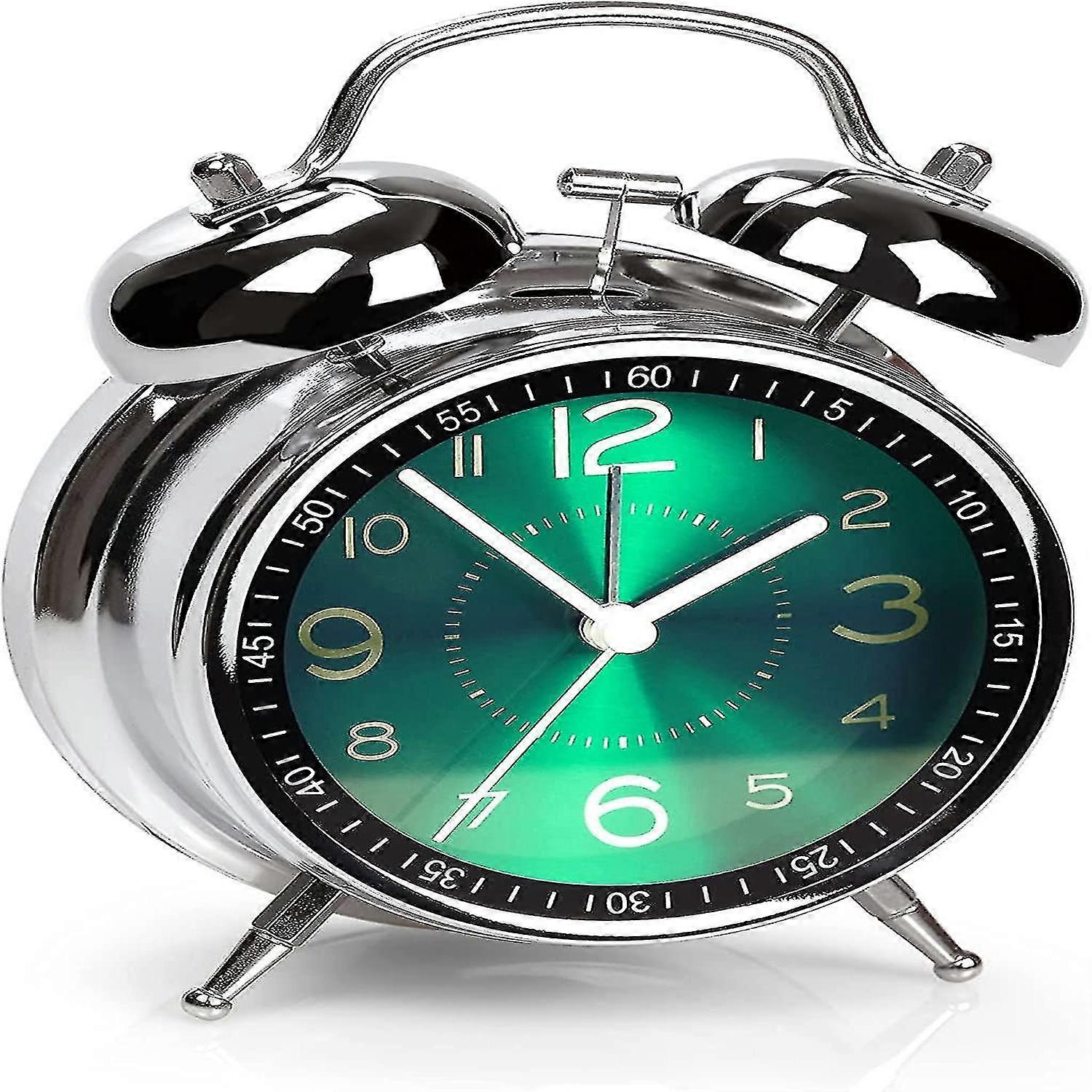 Super Loud Alarm Clock compatible Heavy Sleepers Adults,twin Bell Retro 4 Inch Silent Non-ticking Quartz With Backlight, Luminous Dial, Alarm Clocks c