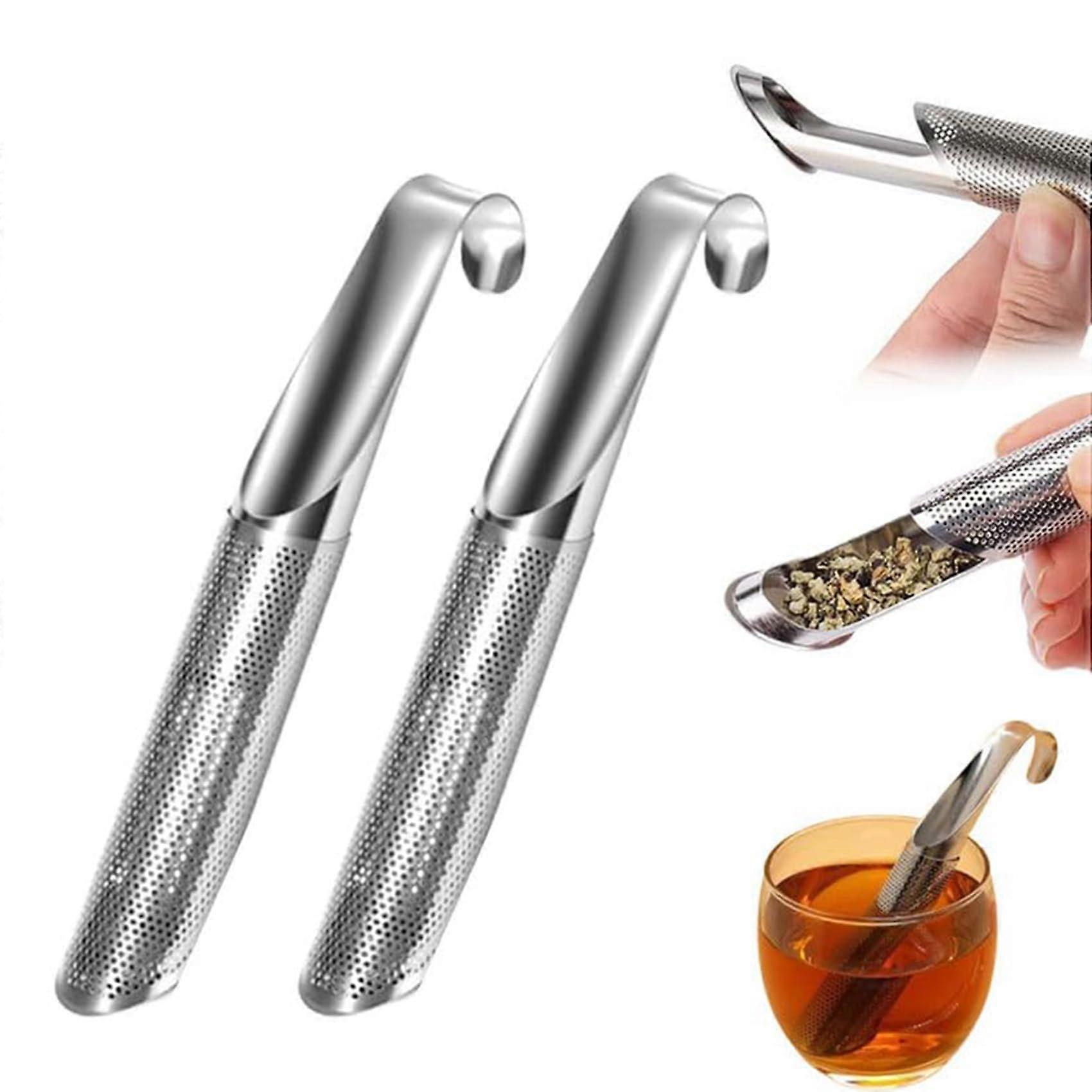 Stainless Steel Tea Diffuser Set Of 2, 2024 Model, Mesh Strainer With Hanging Hook Handle, Loose Leaf Tea Infuser