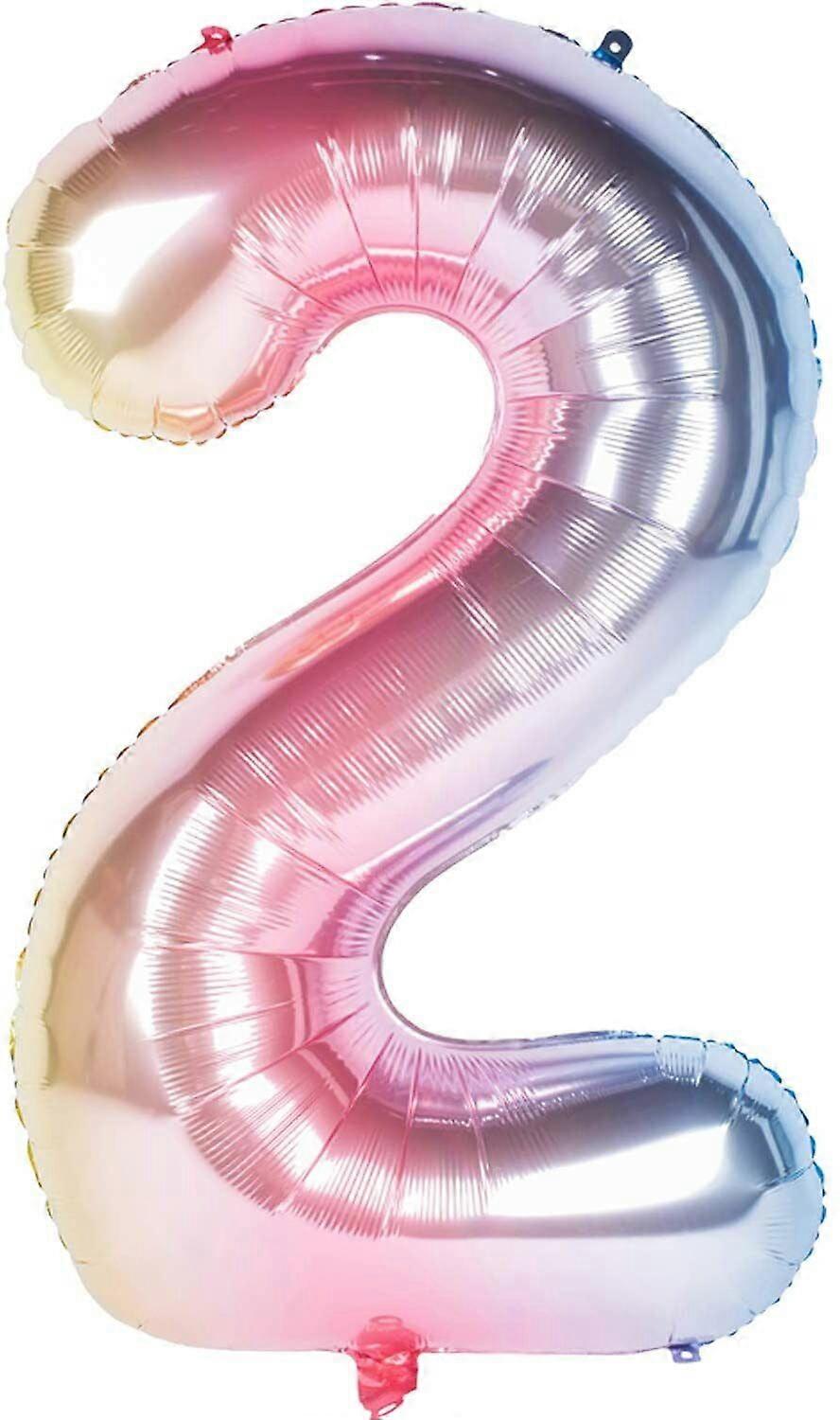 40" Pink Gradient Two Baby Birthday 2 Month Number Float Balloon Party