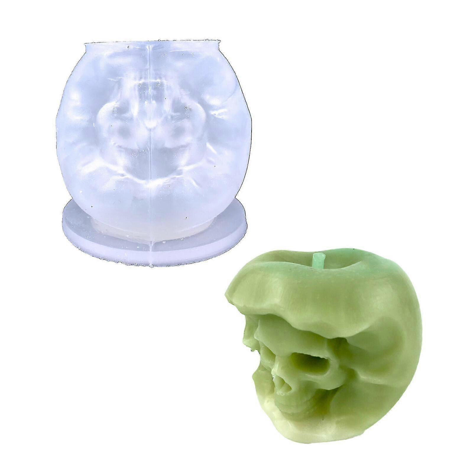 New Arrival Skull Candle Silicone Mold with Epoxy Resin - Apple 3D Design