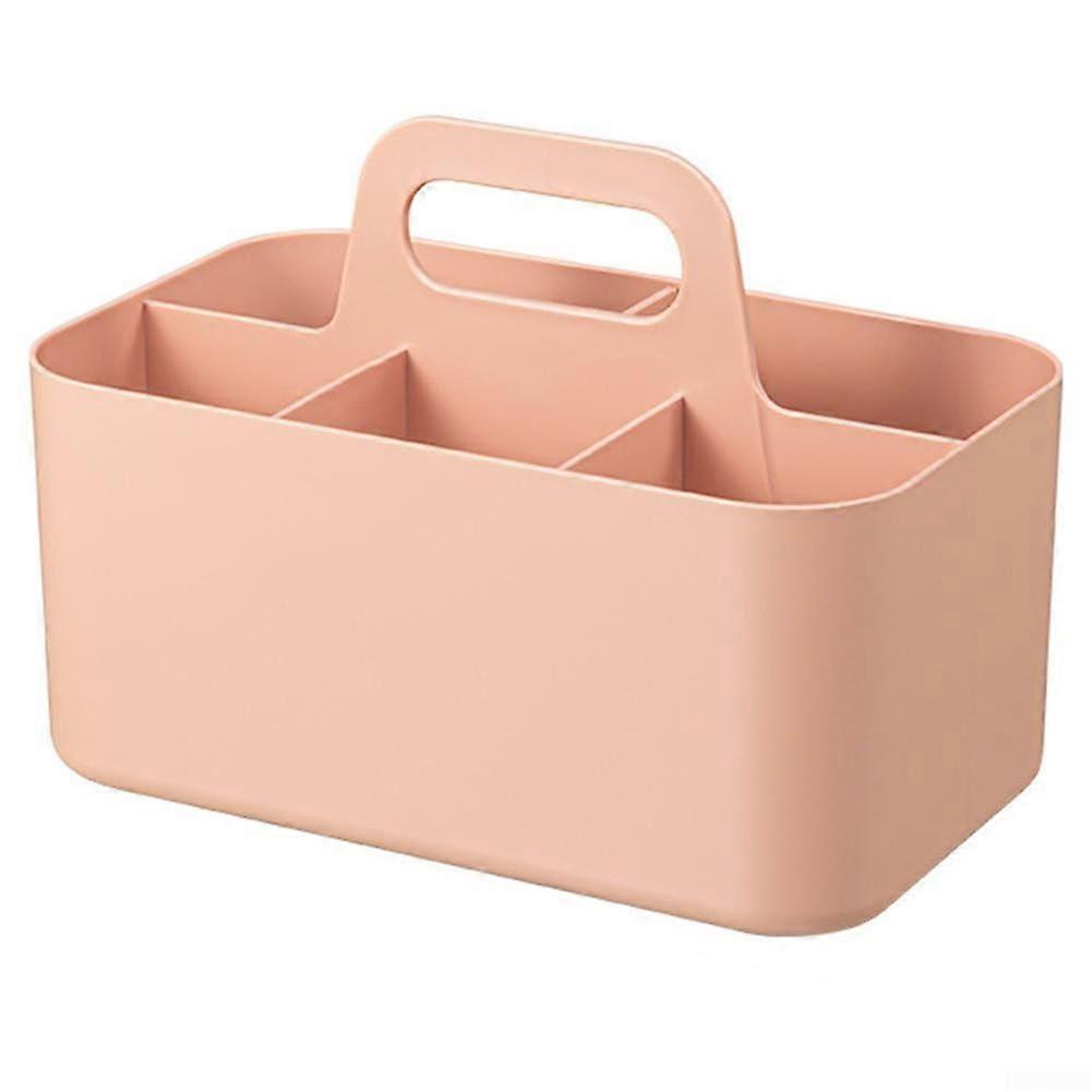 Stackable Portable Organizer Bins MultiPurpose Storage Box With Removable Divider Pink Durable Plastic Home Office Desk