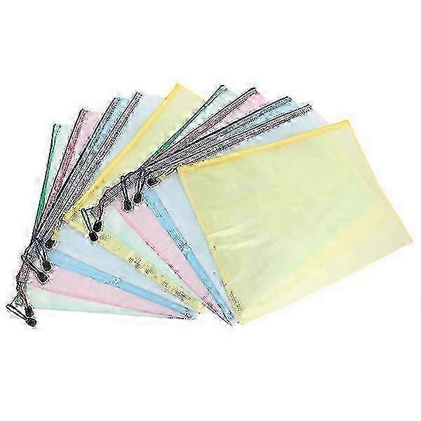 Zipper pouches A3 size mesh 10 pack for document storage