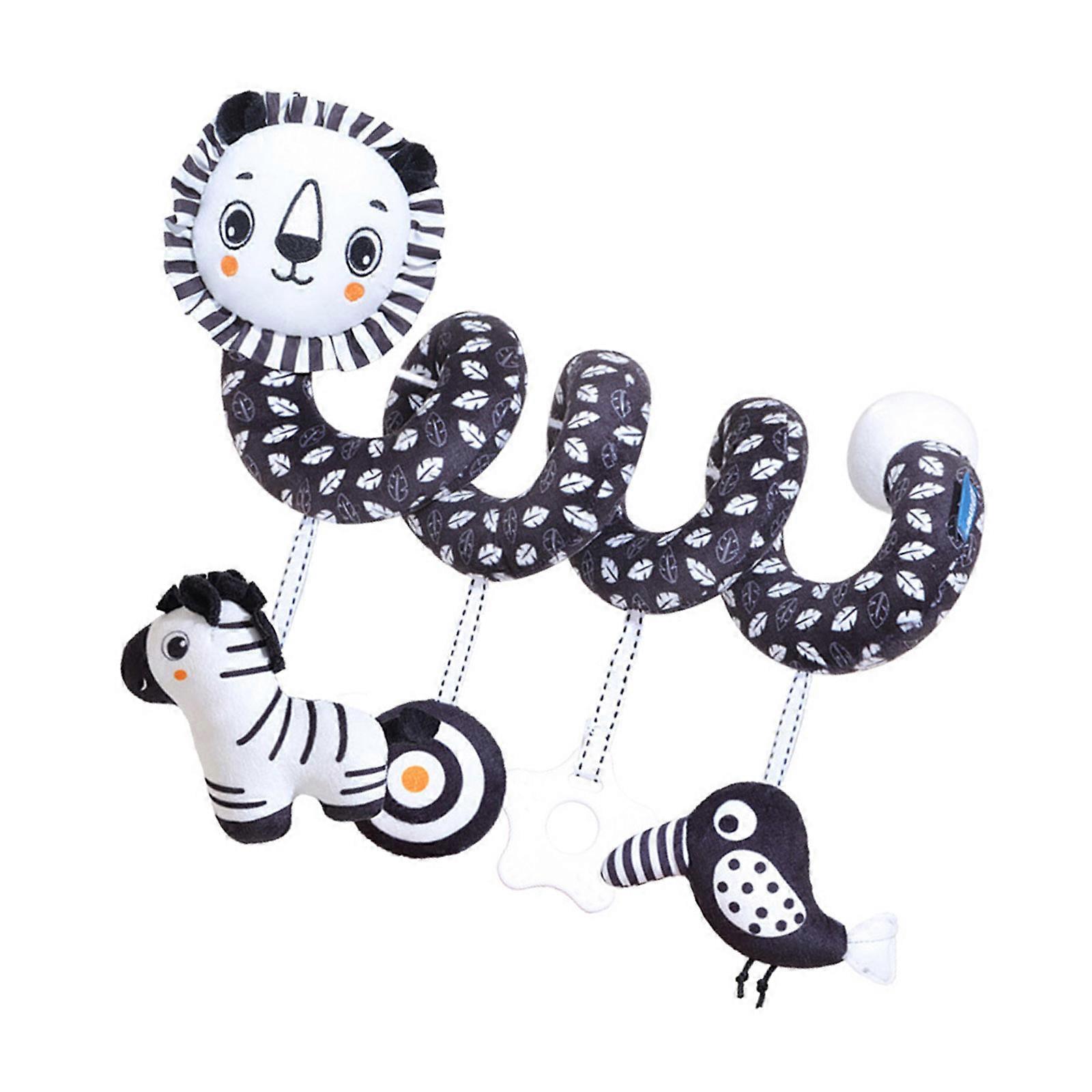 Contrast Color Visual Stimulation Baby Crib Mobile Toy with Grasp Handle and Wrapping Design for Infant Fine Motor Skill Multicolor