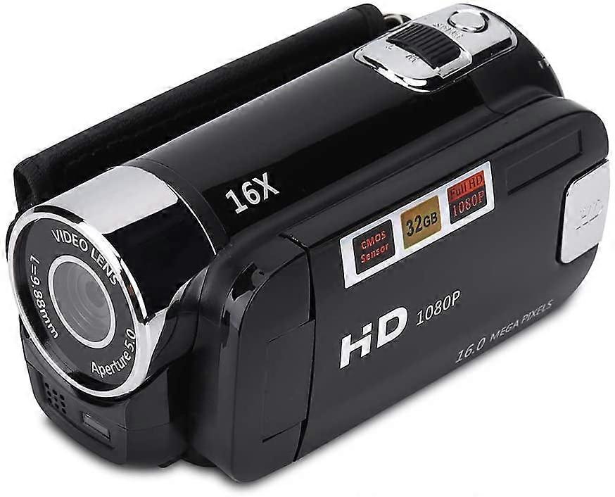 Handheld Video Camcorder FHD 16x Digital Zoom, Tragbar DV Digital Camera with COMS Sensor, Builtin Speaker, 270 °