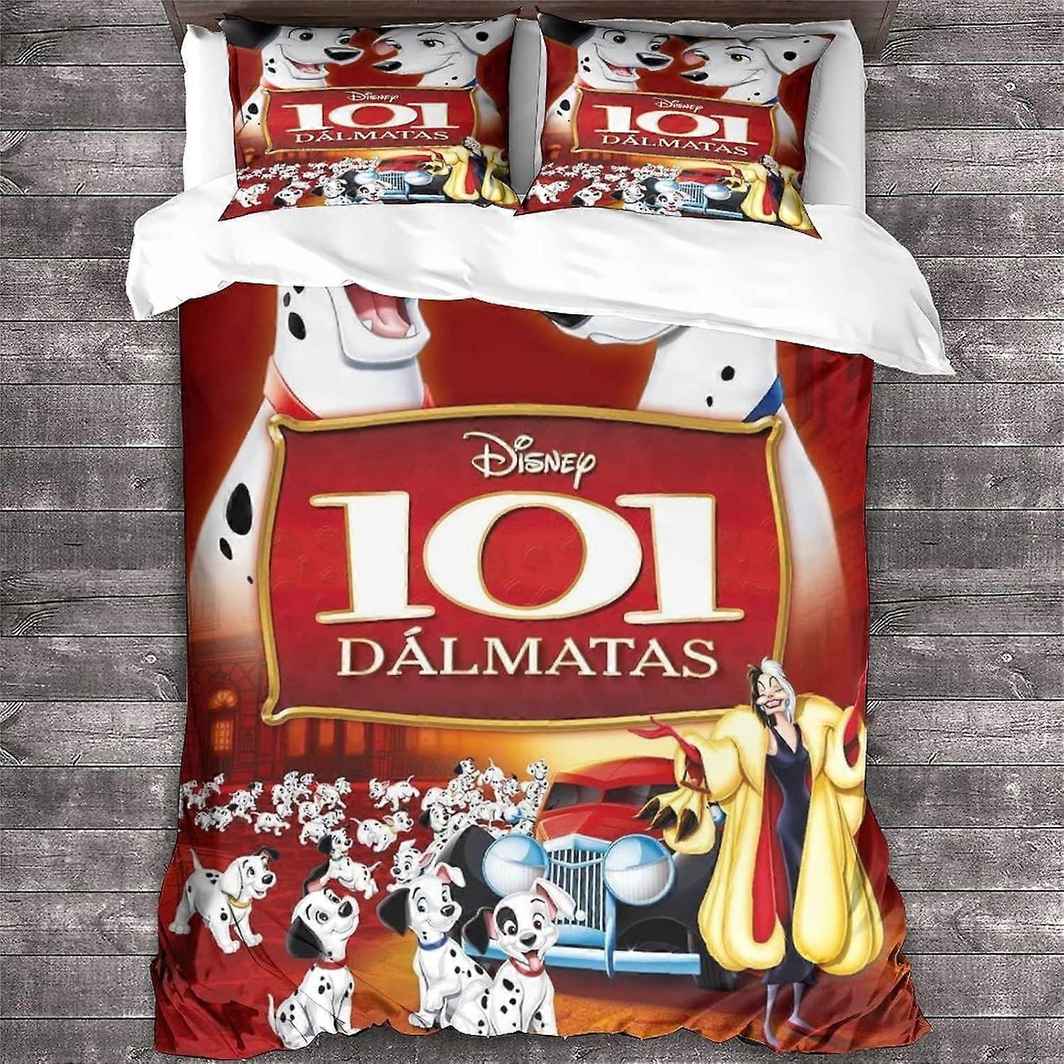 101 Dálmatas Roupa de Cama Conjunto Disney Colcha Capa Tema Desenhos Animados Capa Edredom Microfibra Respirável Edredom Capa Duplo