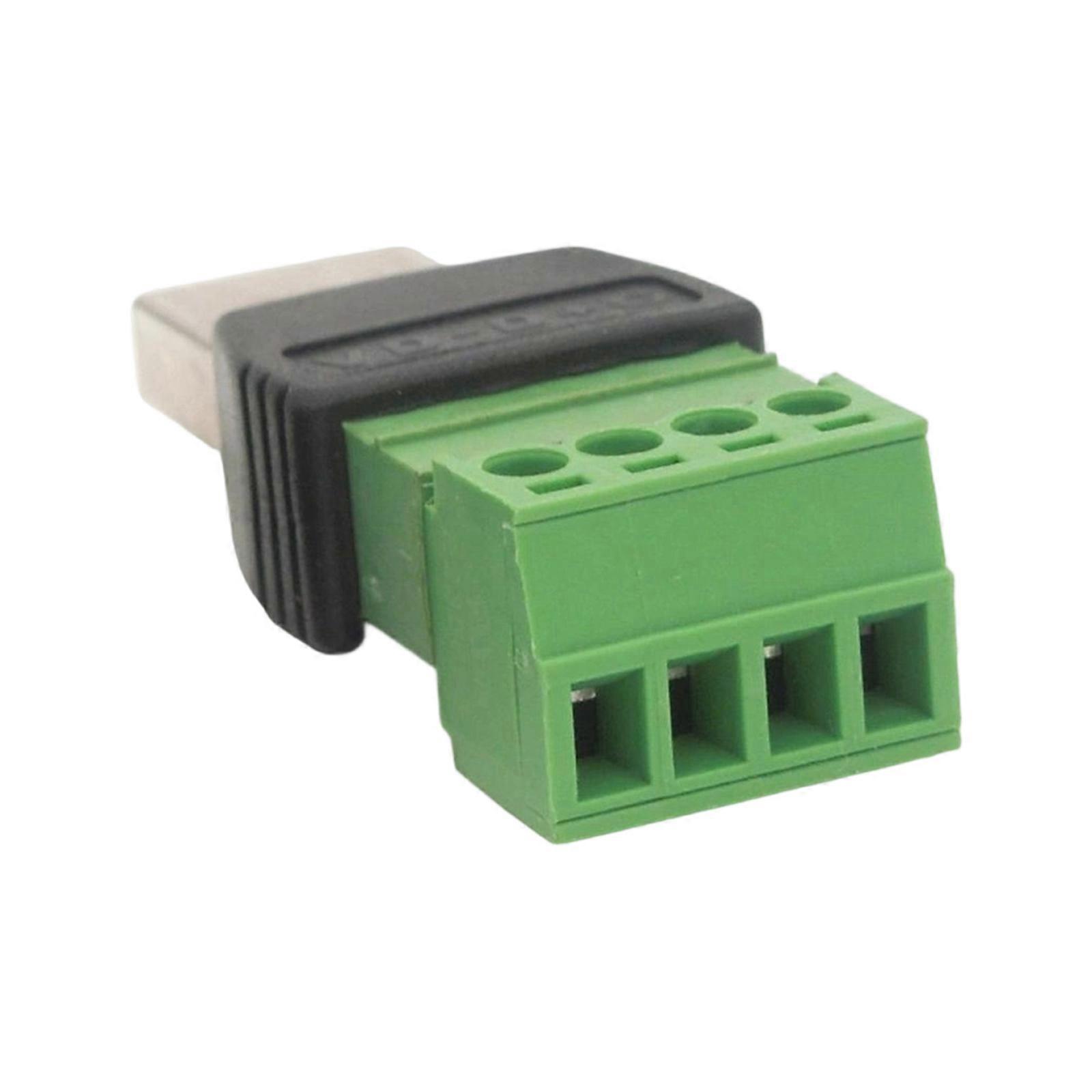 USB 2.0 A Male To Screw Terminals Block Adapter Connectors For Charging Data Transfer DIY Installation for Technicians Multicolor