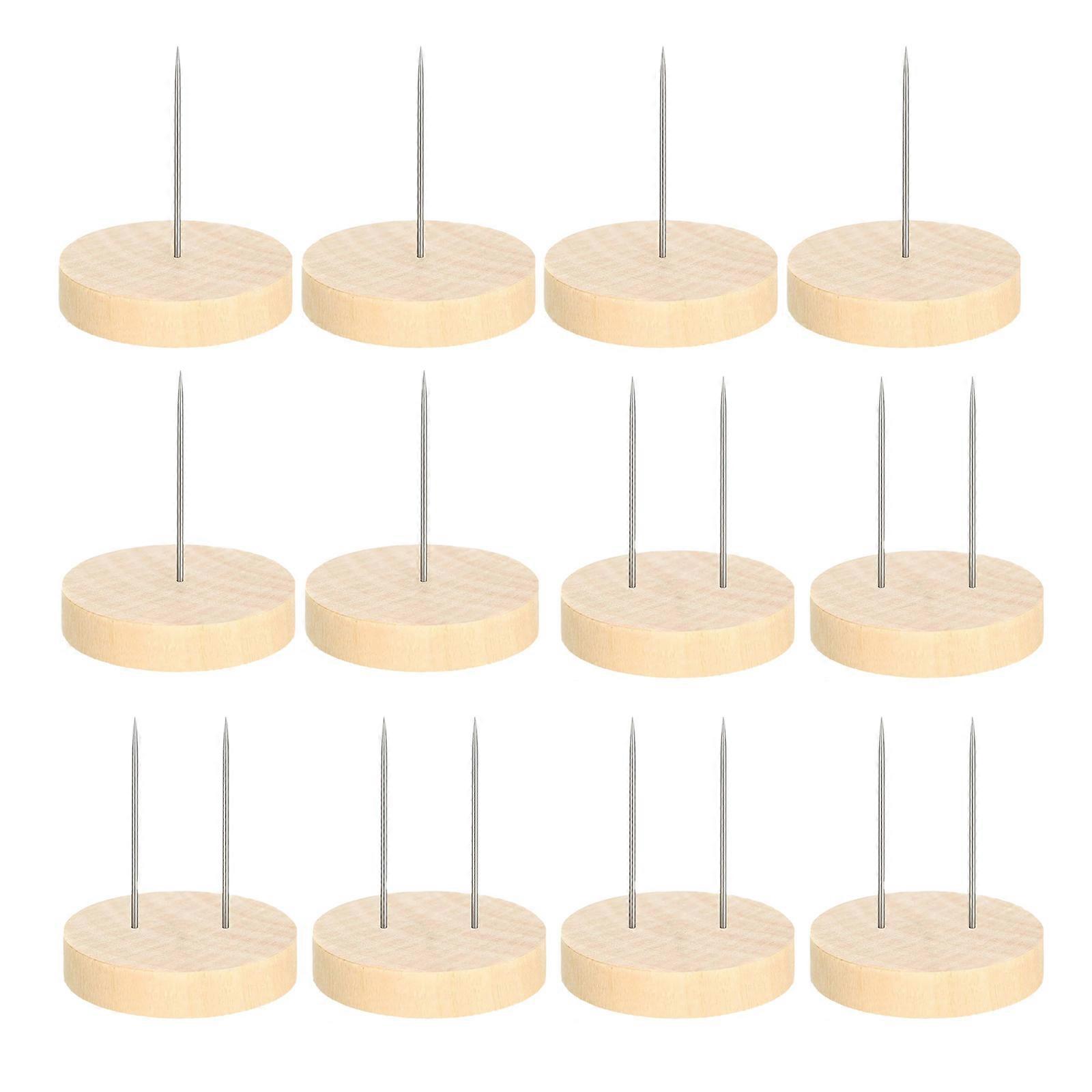 12Pcs Wood Crochet Dolls Stands Display With Single and Double Steel Needle For Knitted Dolls  Action Figures Display Multicolor