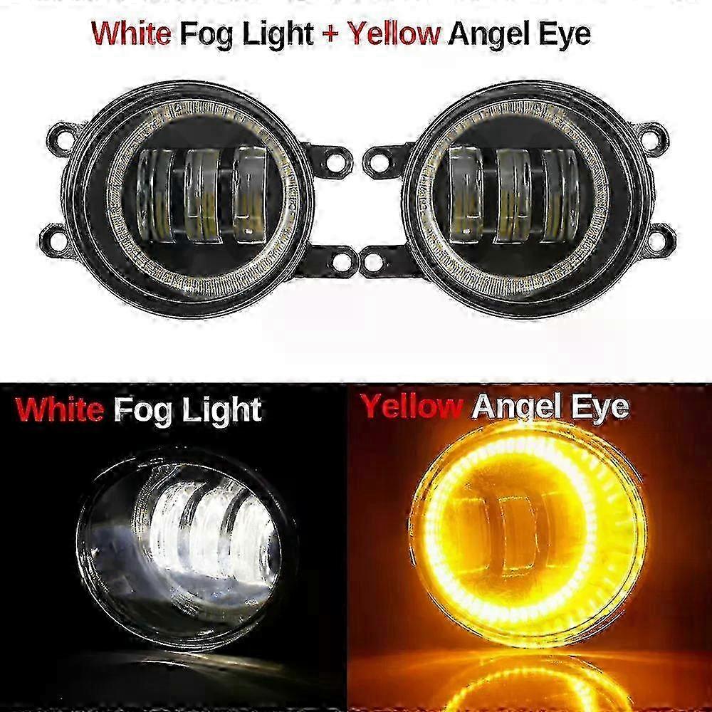Applies to2 X 30W 6000LM Angel Eye Fog Light DRL Assembly For Toyota Camry 2018-2021 Car Front LED Fog Daytime Running Lamp H11 Assembly 25-