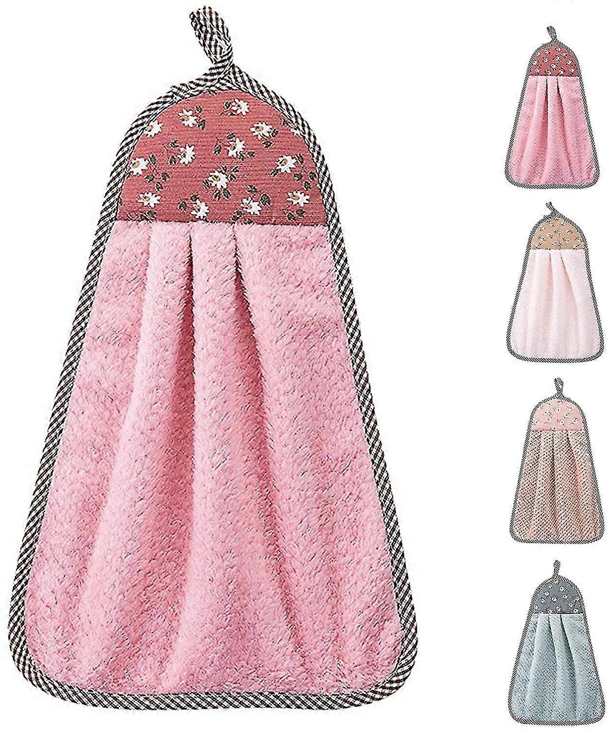 منشفة اليد مع حلقة معلقة، لطيف مناشف اليد مع حلقة معلقة، 4PCS منشفة