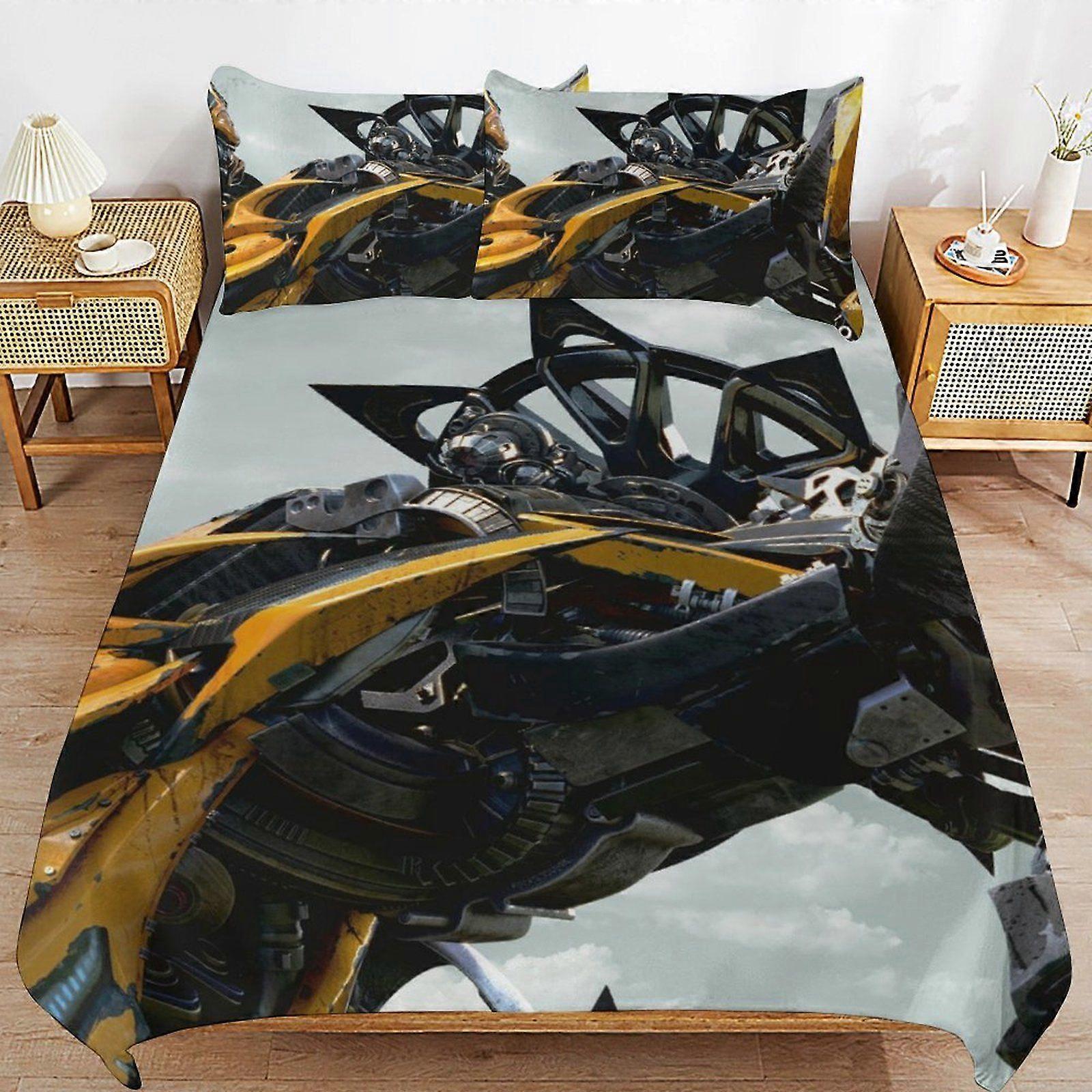 W62 Transformers Gentle Surface Wrinkle Free Finish Cozy Design Soft Zip Bedding Duvet Cover Sets for Bedroom Use M62