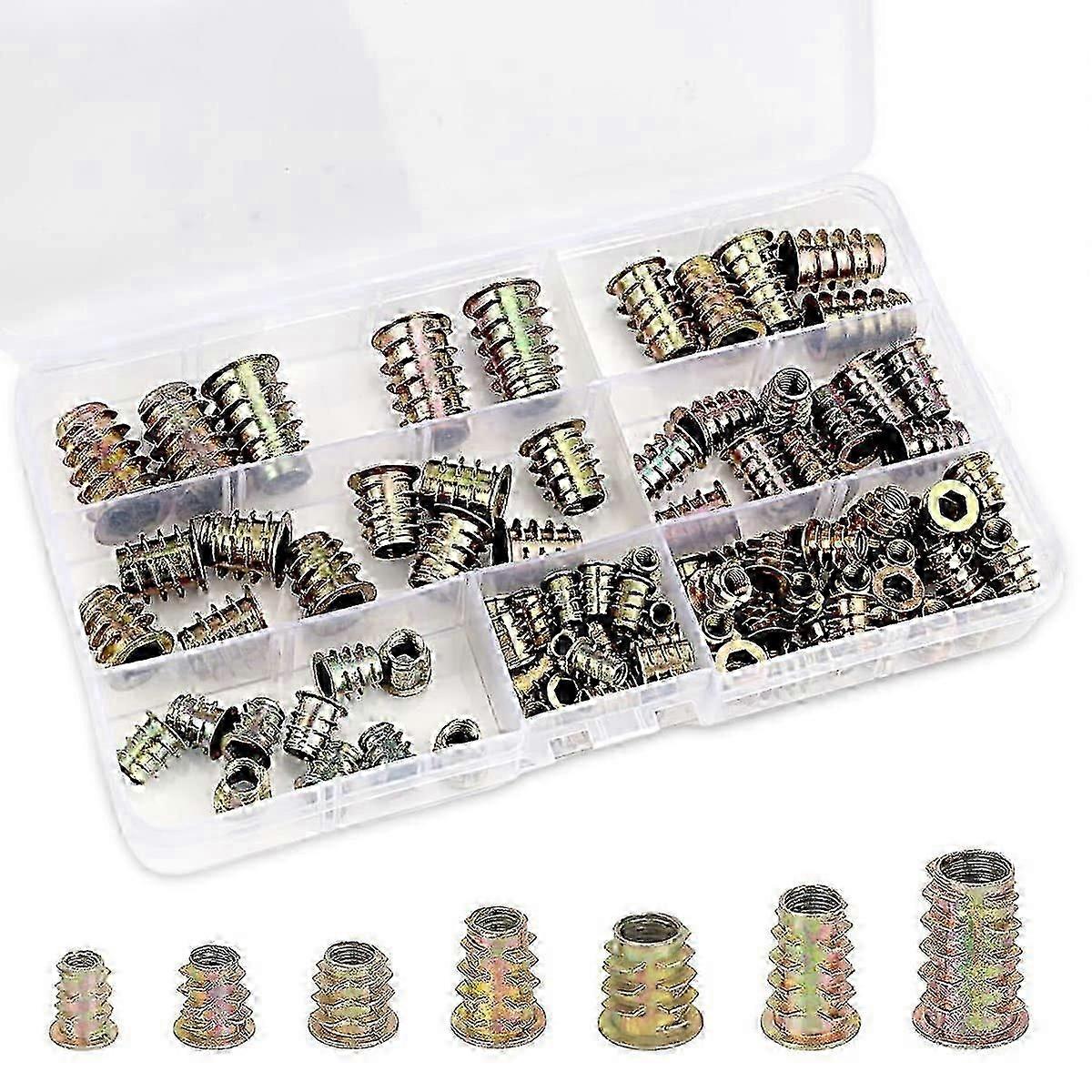 Wood Threaded Insert Nuts 100 Pieces Hex M4 M5 M6 M8 M10