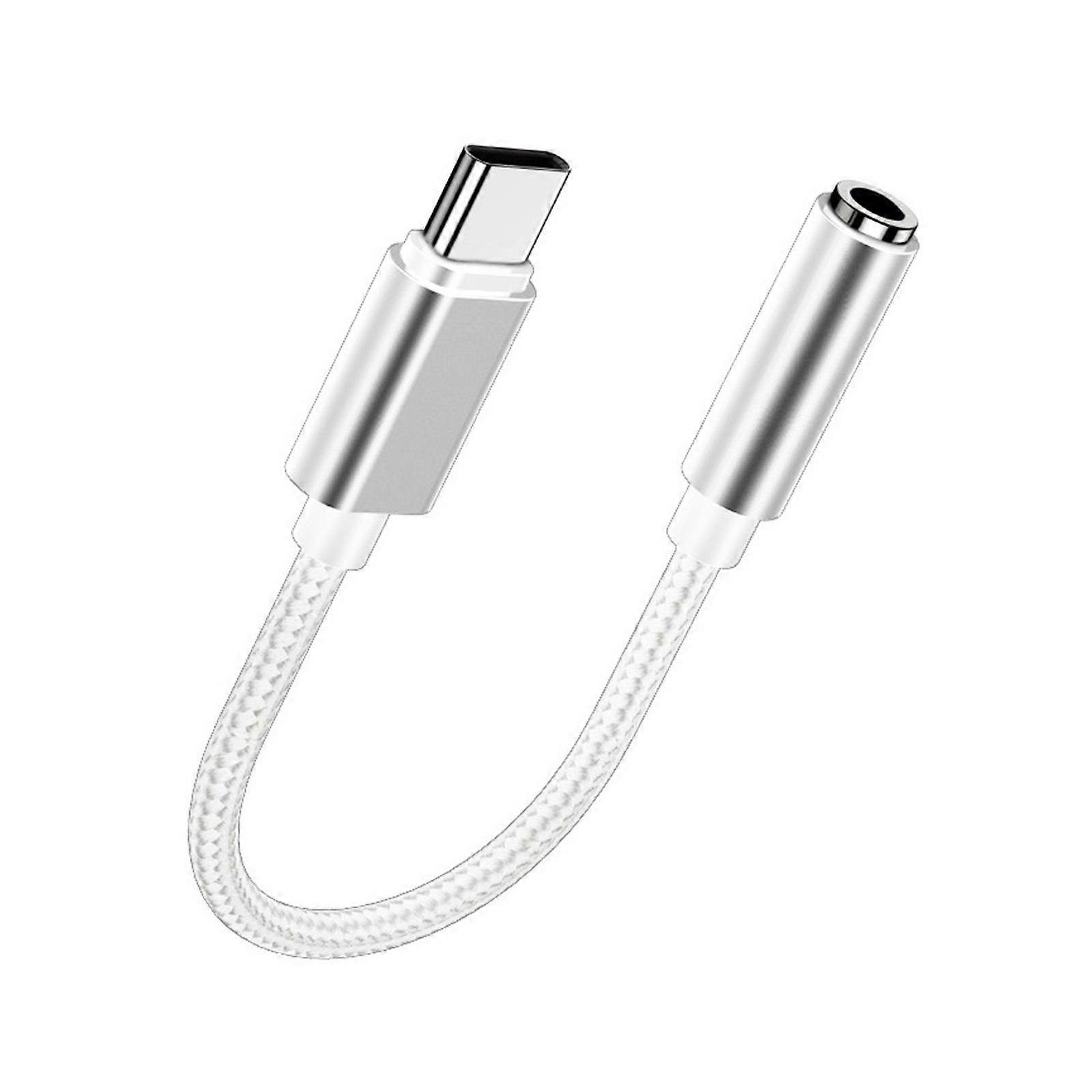 Type C to 3.5mm Auditory Cable, Digital Decoding Braided Cord for Music, Calls, and Control Wide Compatibility  silver