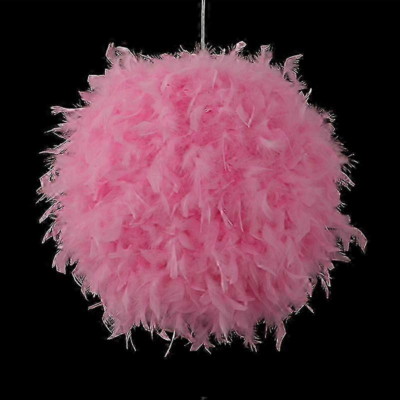 2025 Round Feather Lampshade Ceiling Pendant Sphere Light Shade Easy Fit LED Bulb