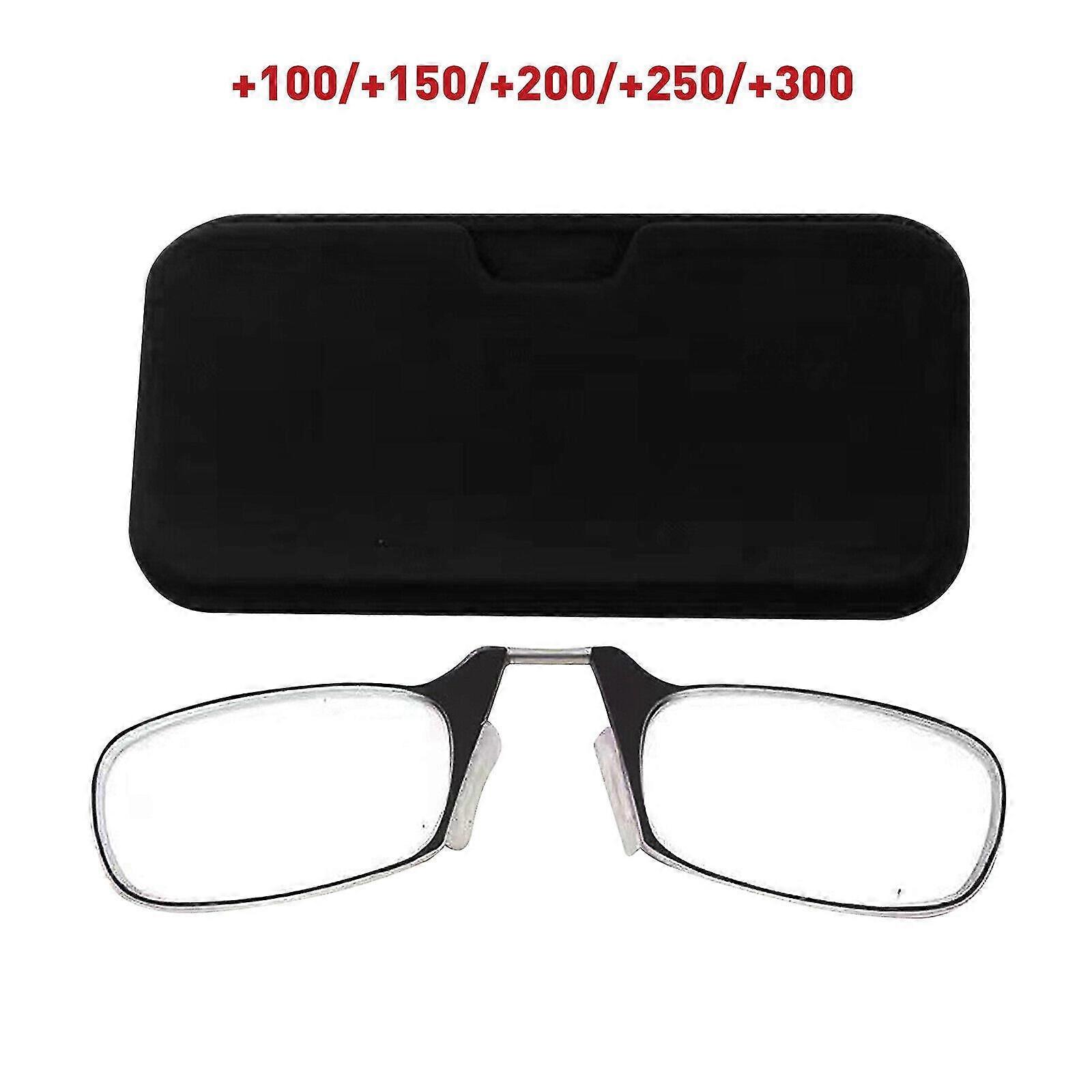 Ultra Thin Reading Glasses with Case and Nose Clip 1.5 Strength Unisex