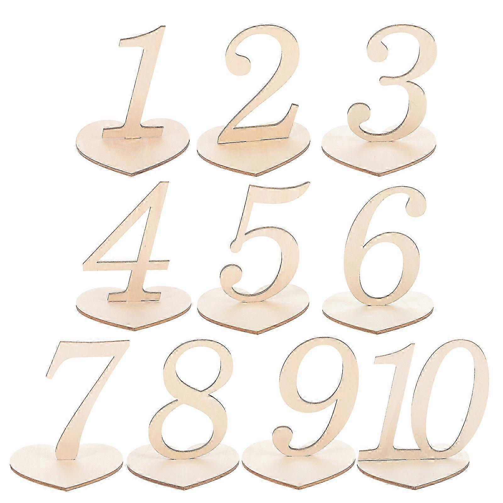 10 Pcs Wedding Table Numbers Reception Table Numbers Heart Base Table Numbers