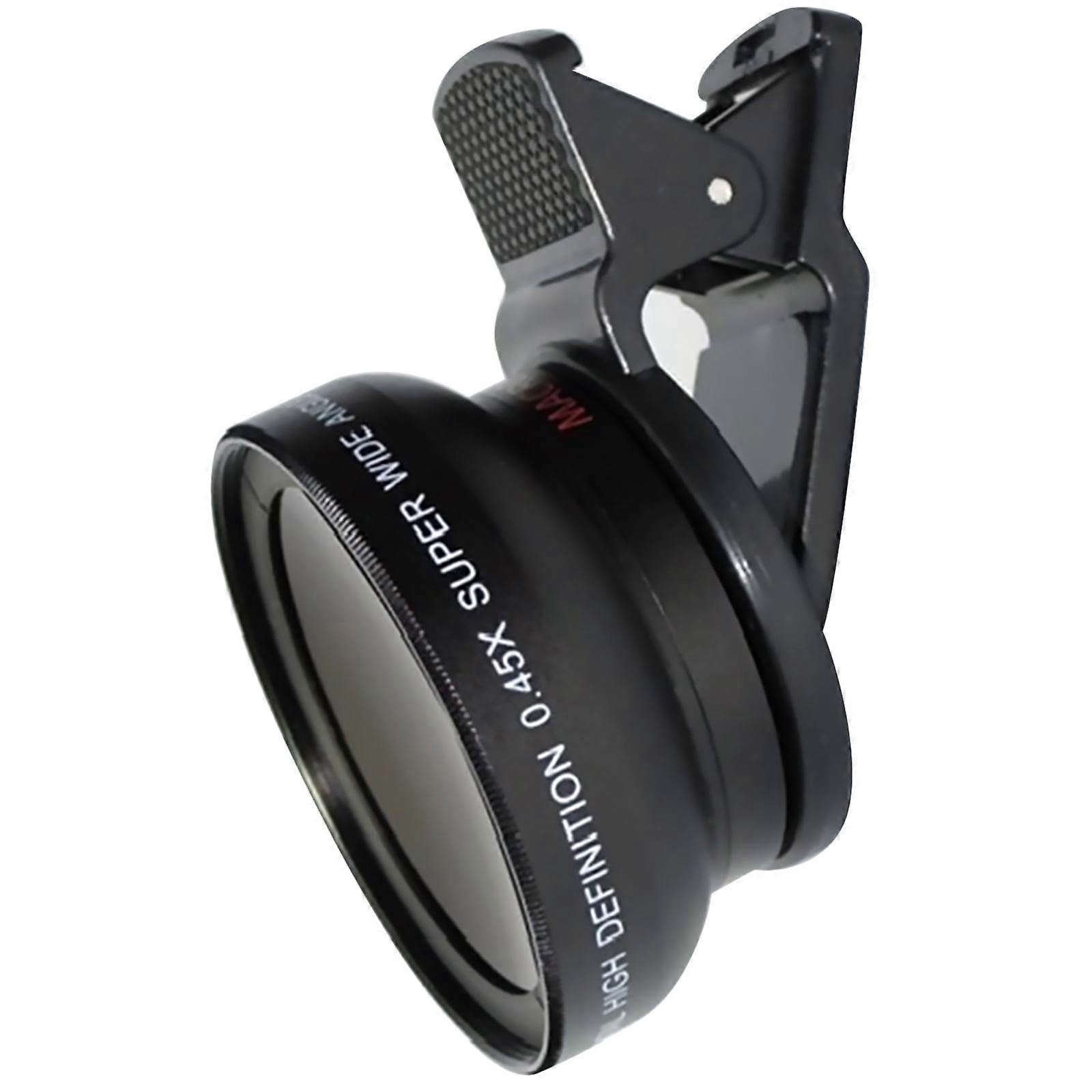 Smartphone Camera Lens with Wide Angle and Macro Functions 0.45X Wide Lens and 10X Macro Lens, Universal Clip