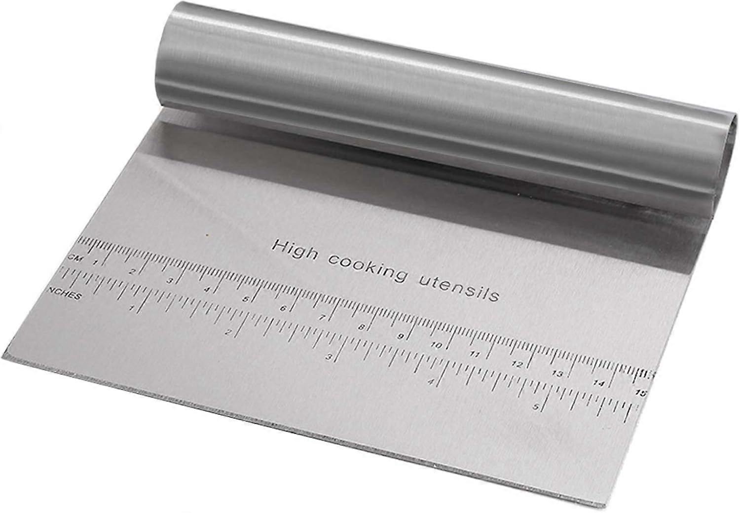Bench Scraper for Baking Stainless Steel Dough Cake Pastry Cutter Scraper Chopper with Measuring Scale