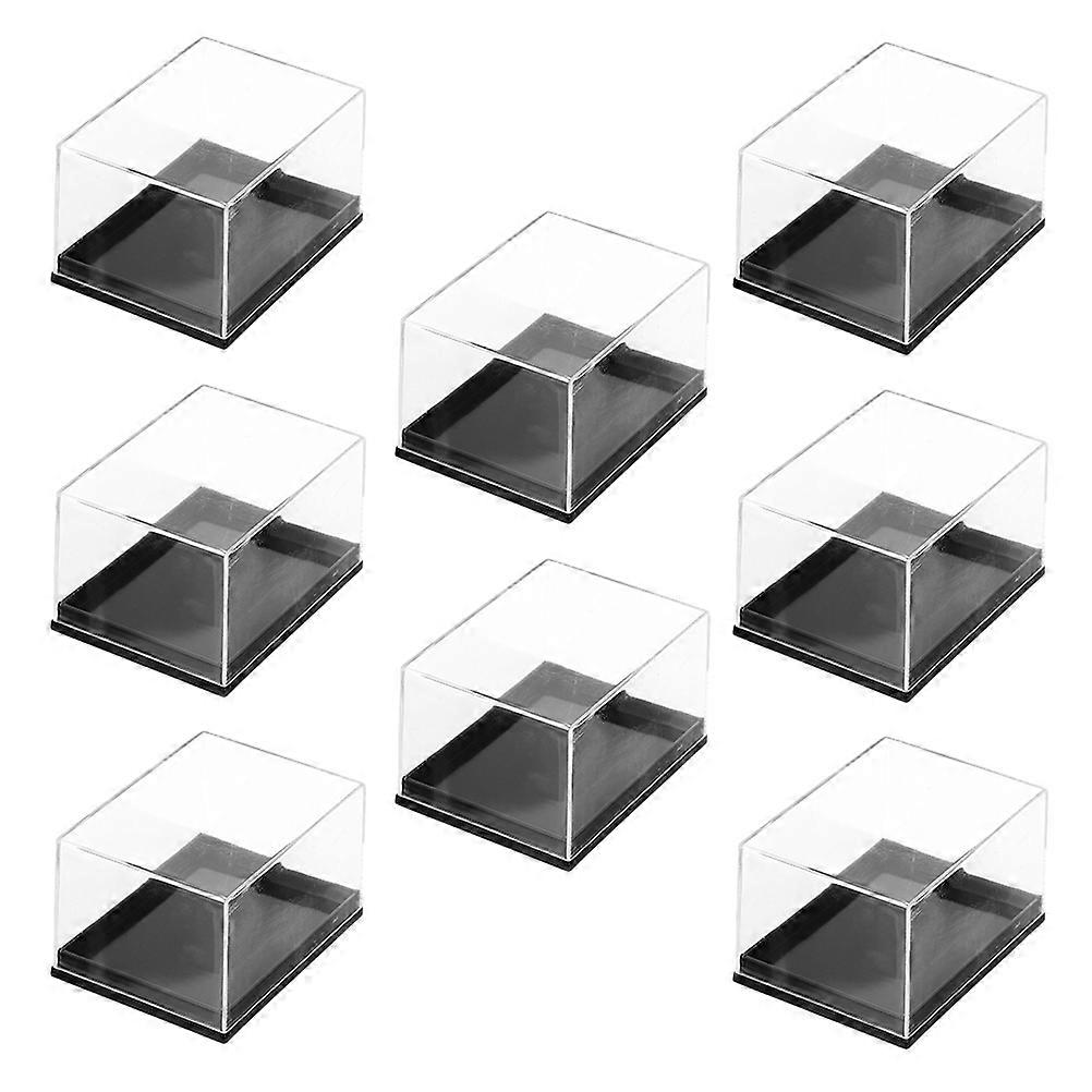 Assorted Color High Transparency Plastic Shell Collection Display Box for Specimens and Minerals 8pcs