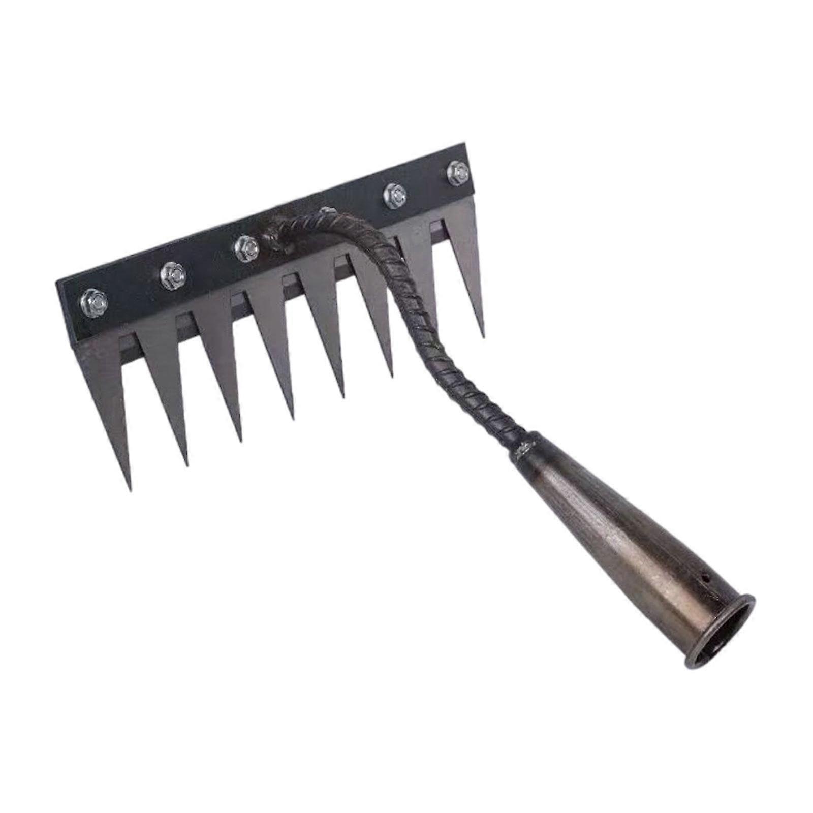 Durable Steel Garden Hoe with Sharp Blade, Heavy Duty Weeding Tool for Tilling Soil, 8 Teeth