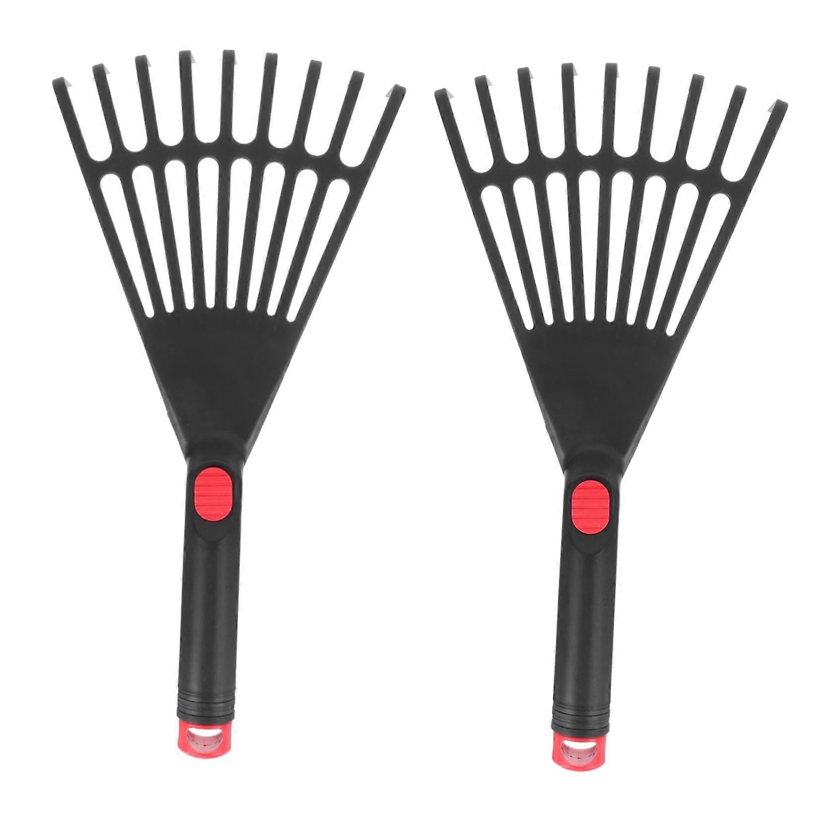 2Pcs Heavy Duty Garden Rake and Leaf Rake with Sharp Soil Penetration Ergonomic Grip for Lawn Care
