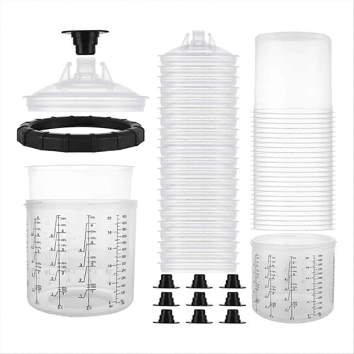 25PCS Disposable Paint Sprayer Mixing Cup 20OZ (600ml) Kit