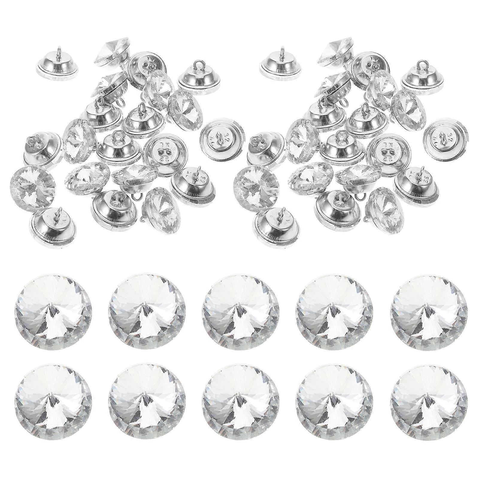 Water Crystal Button Acrylic Sofa Sew on Decoration 50Pcs Set