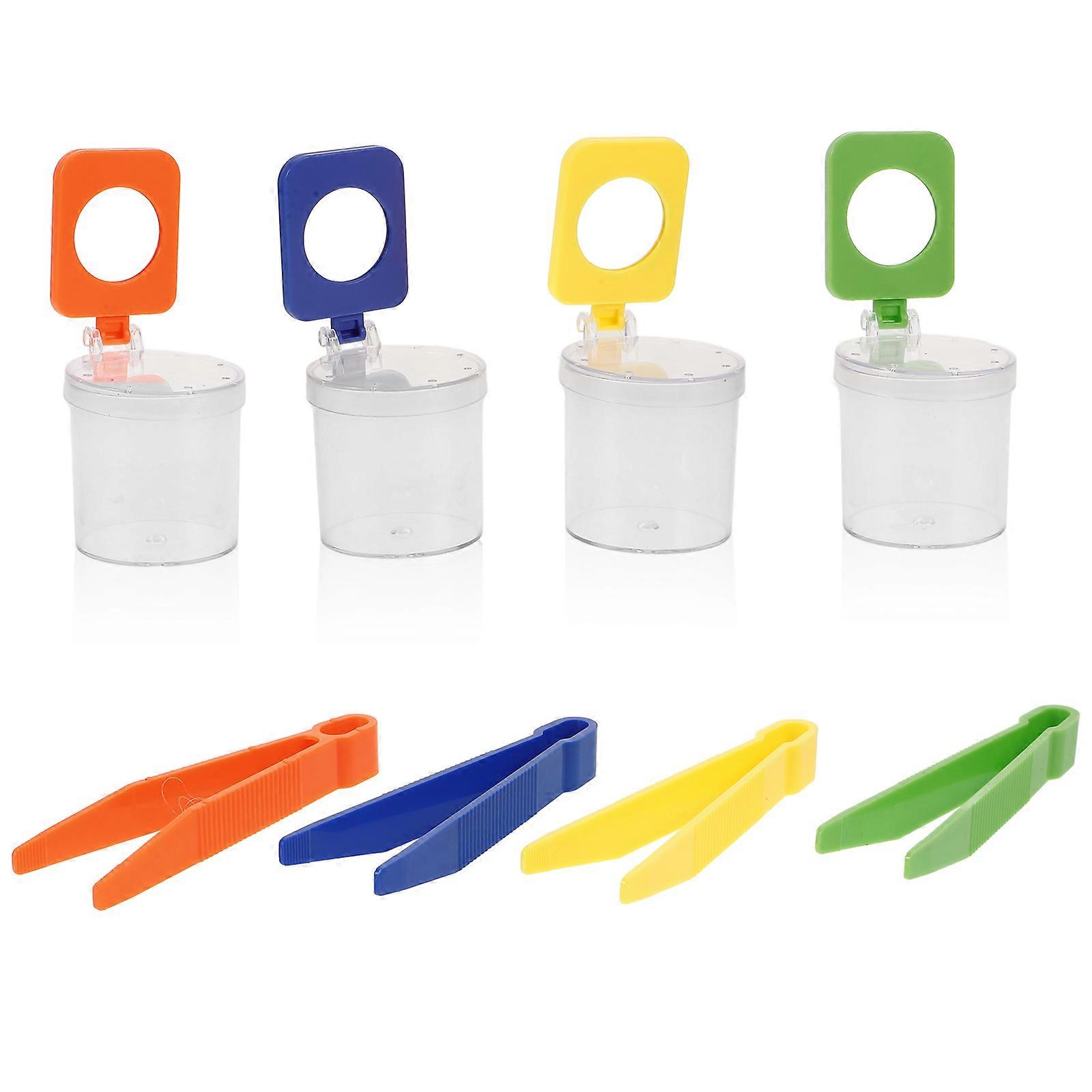 Kids Magnifier Container for Insects with 4Pcs Small Plastic Viewer Boxes