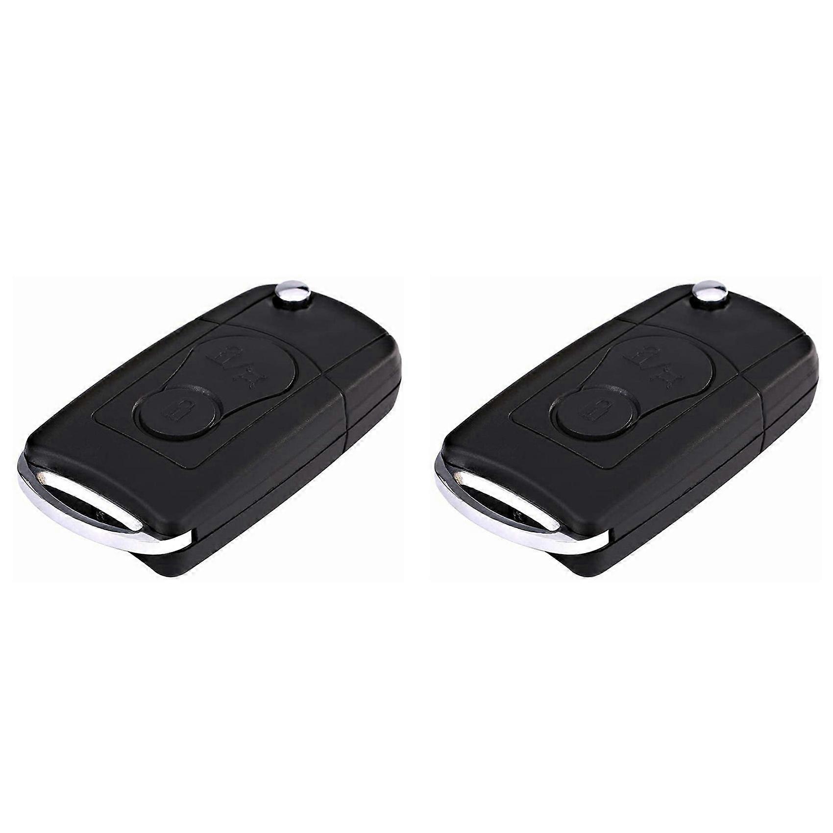 2X for Ssangyong Actyon Kyron Rexton Flip Remote Car Key Shell Case 2 Buttons Car Accessories ,Black