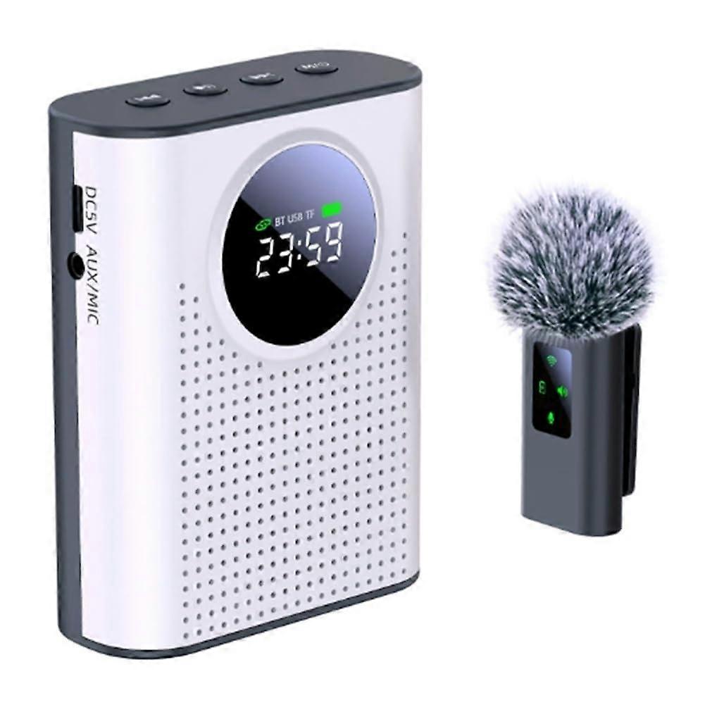 Voice Amplifier With LED Display Screen Magnetic Lapel Microphone Portable  Microphone Speaker Device
