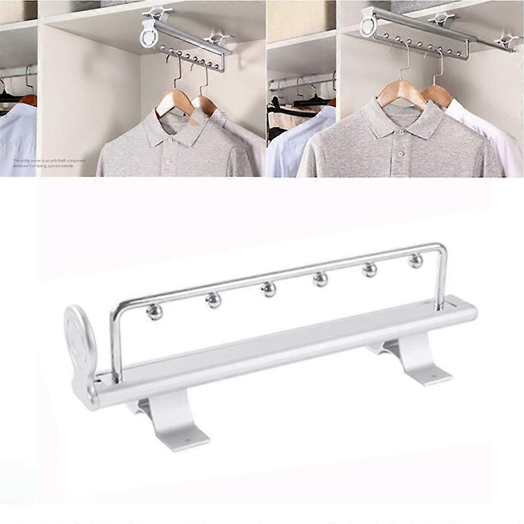 Closet Pull Out Clothes Rail with Smooth Sliding Design, 25Kg Load Capacity Durable Metal Wardrobe Organizer