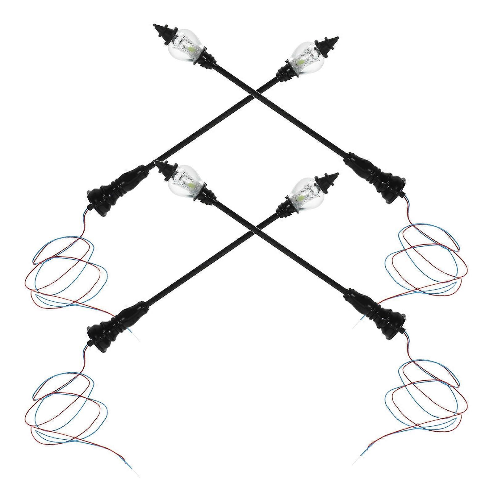 Model Railway Accessories Mini Street Light Models for Decor 4Pcs